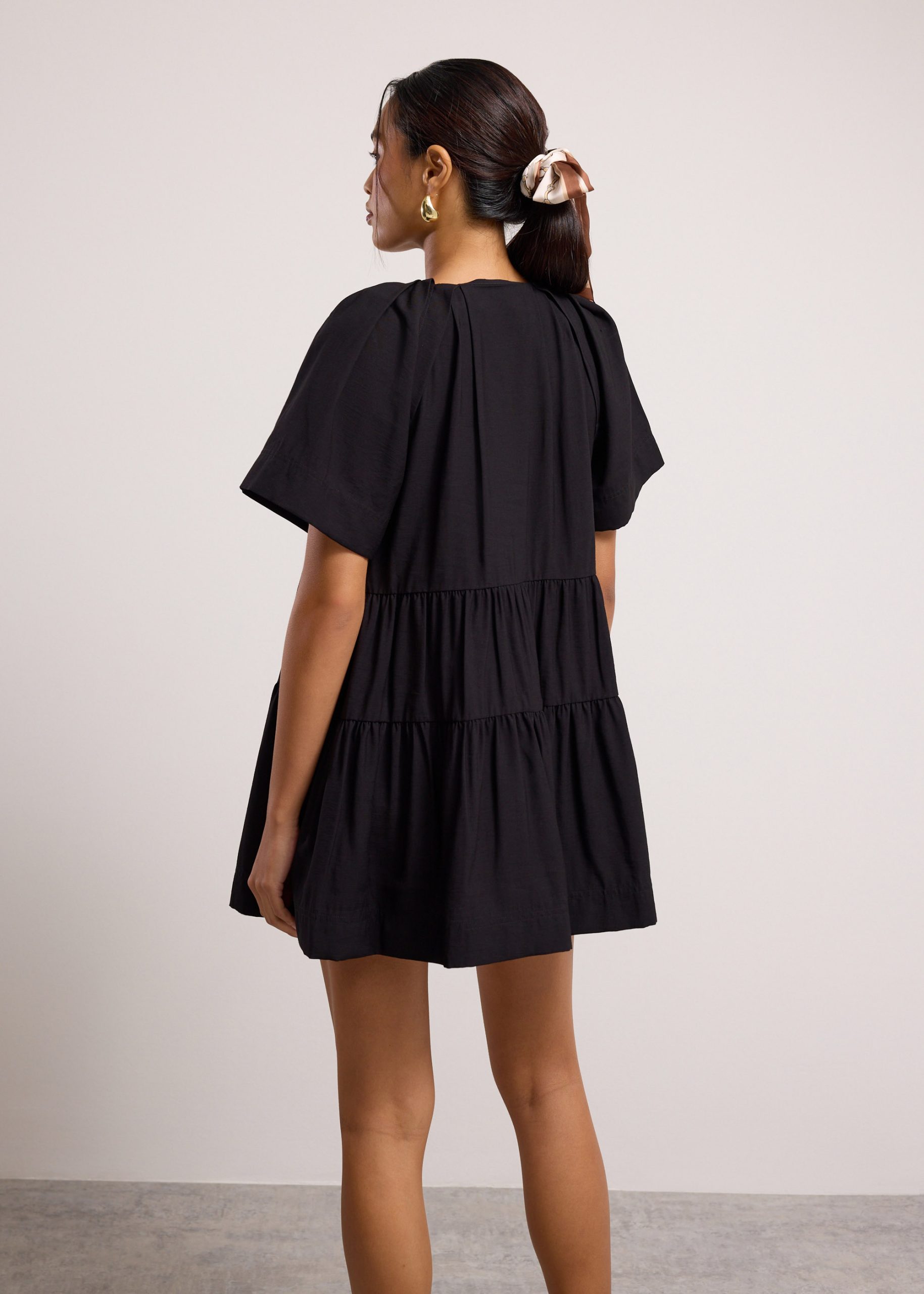Rayon V-neck Trapeze Mini Dress - Image 20