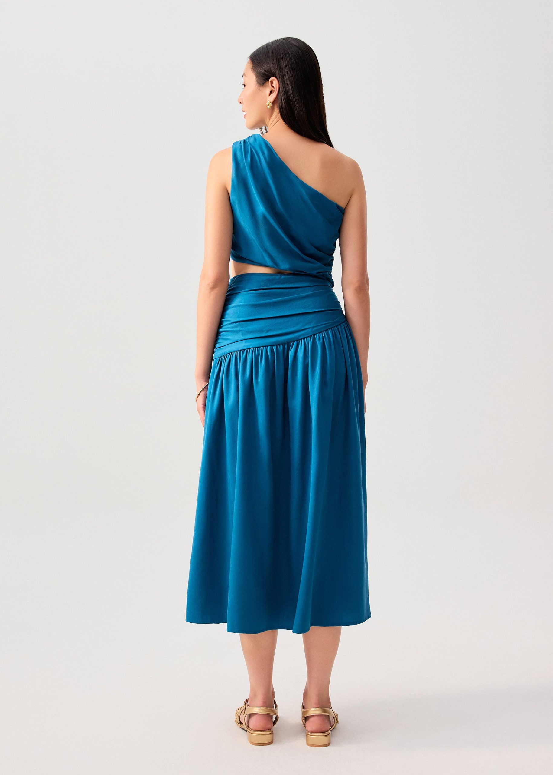 Lyocell Cut Out Toga Fit & Flare Maxi Dress - Image 16