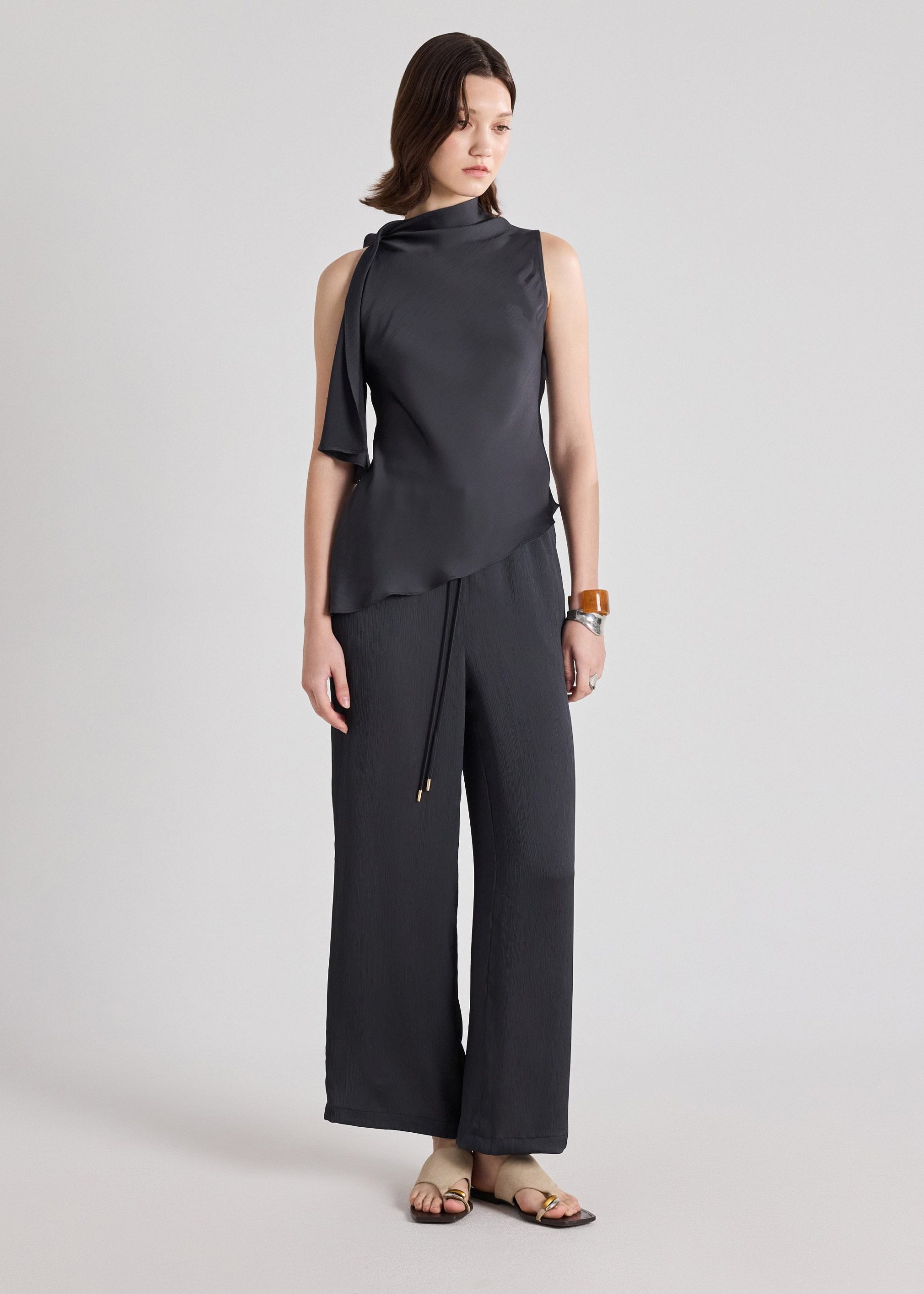 Kyuri Crinkled Satin Top - Image 2