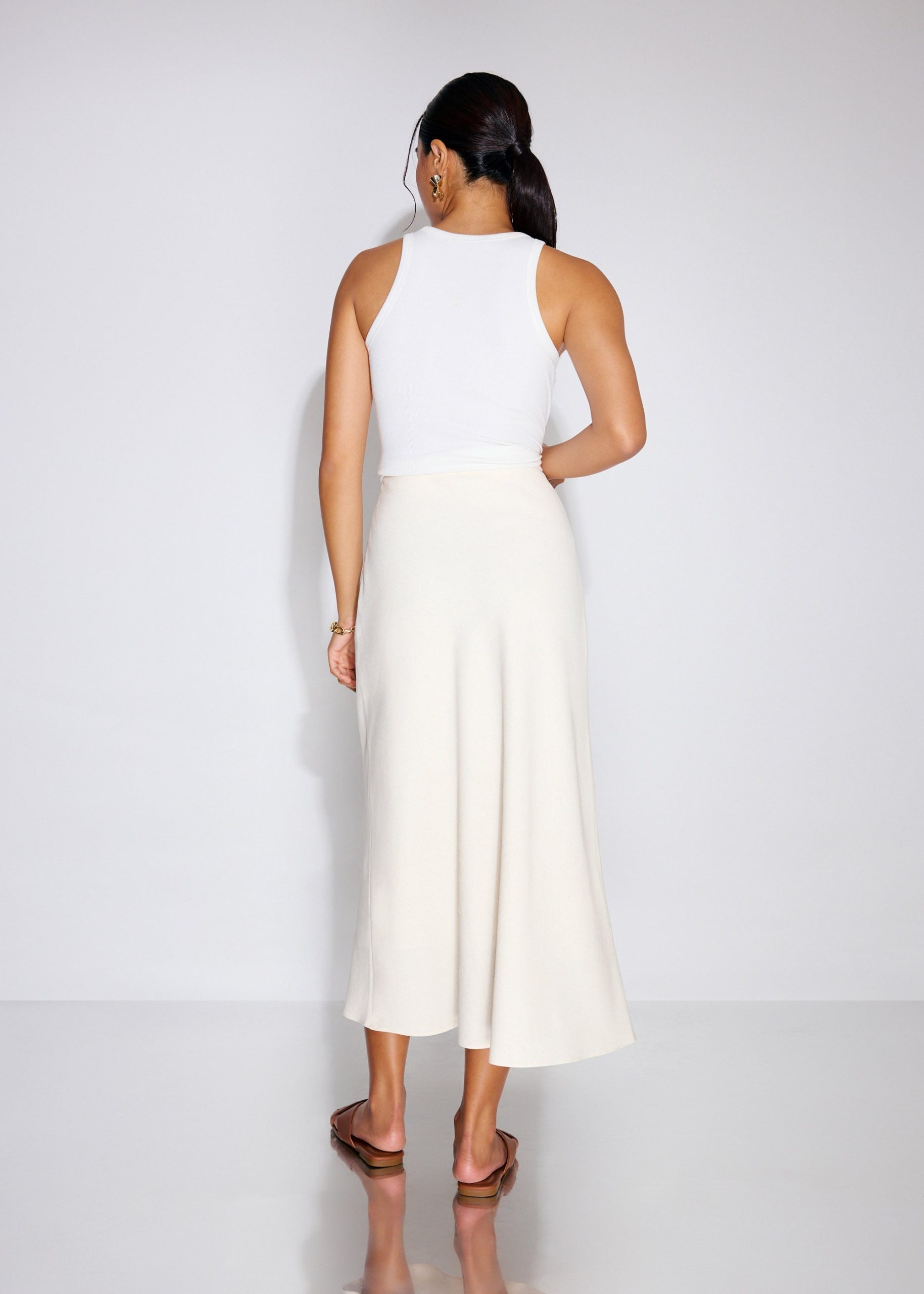 High Waist Bias Cut Midaxi Skirt - Image 6