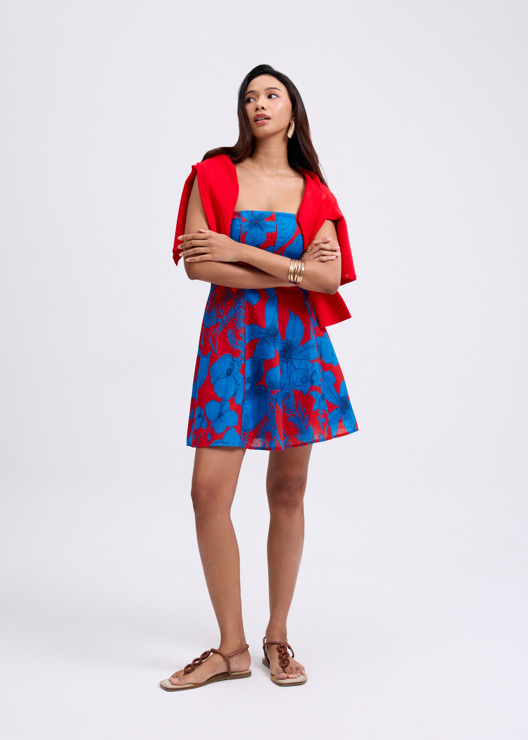 BraFree by LB Tube Fit & Flare Mini Dress in Garden City Blooms - Image 7