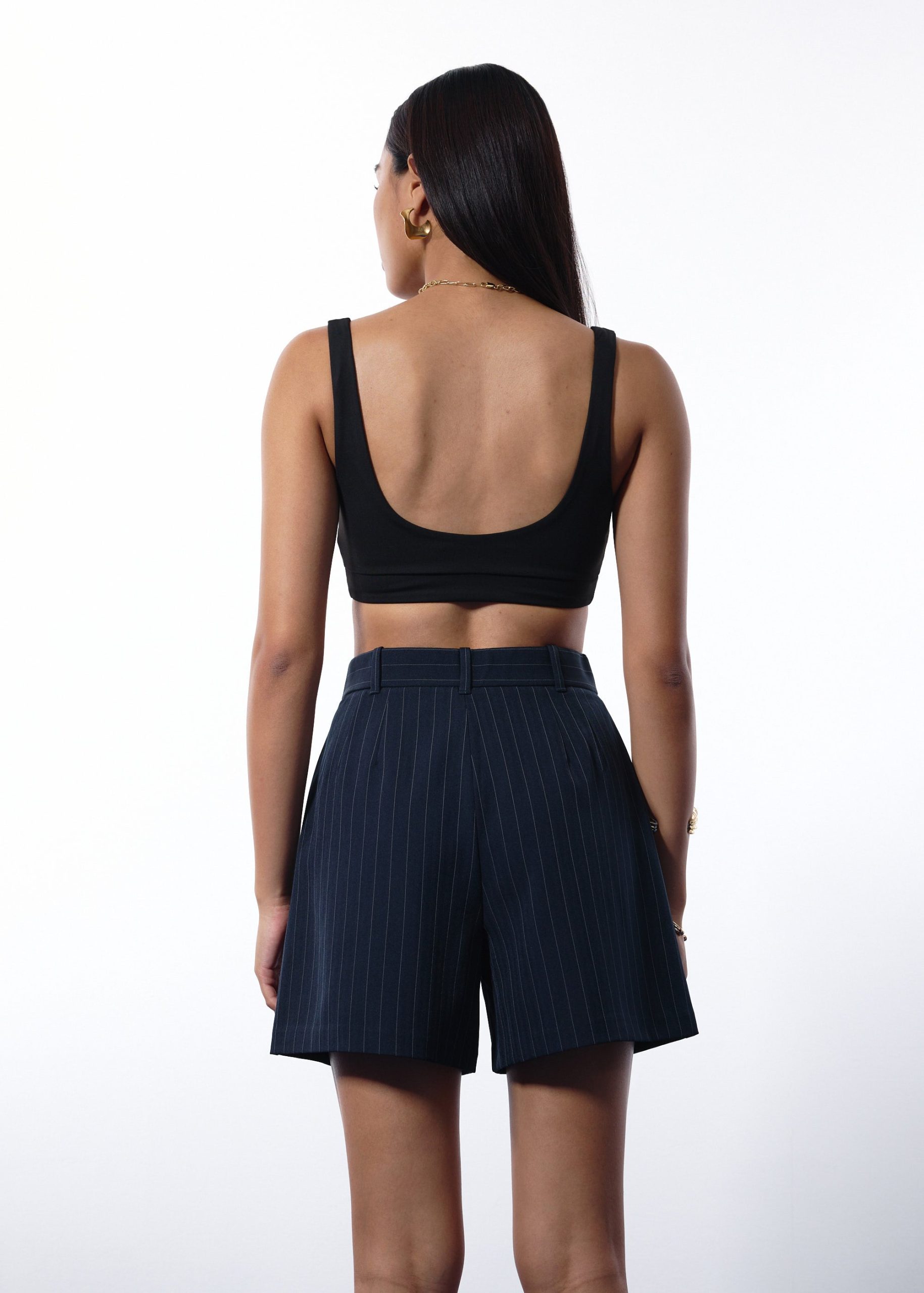 Lei Elastic Tailored Pinstripe Bermuda Shorts - Image 12