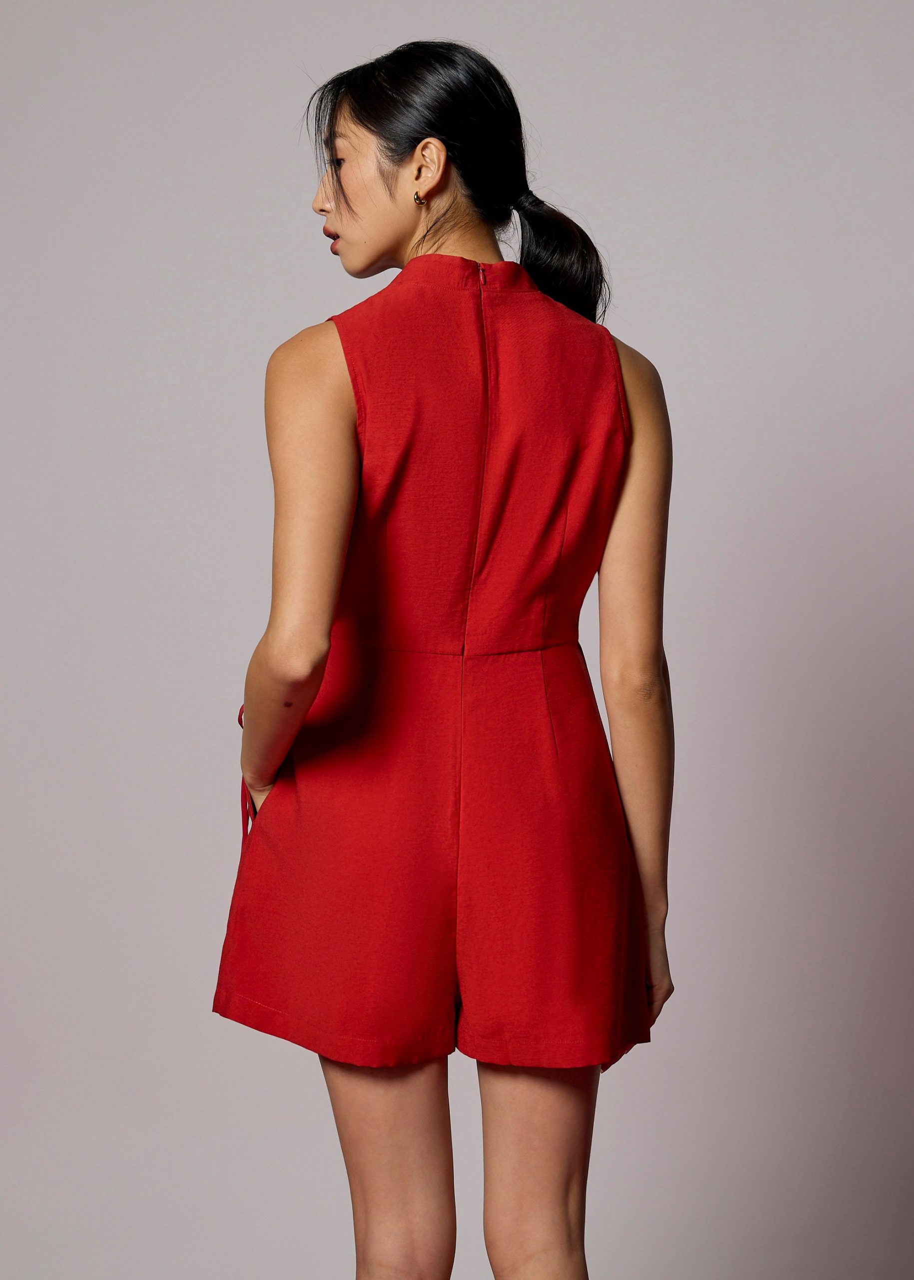 Viscose Front Tie A-line Romper - Image 12