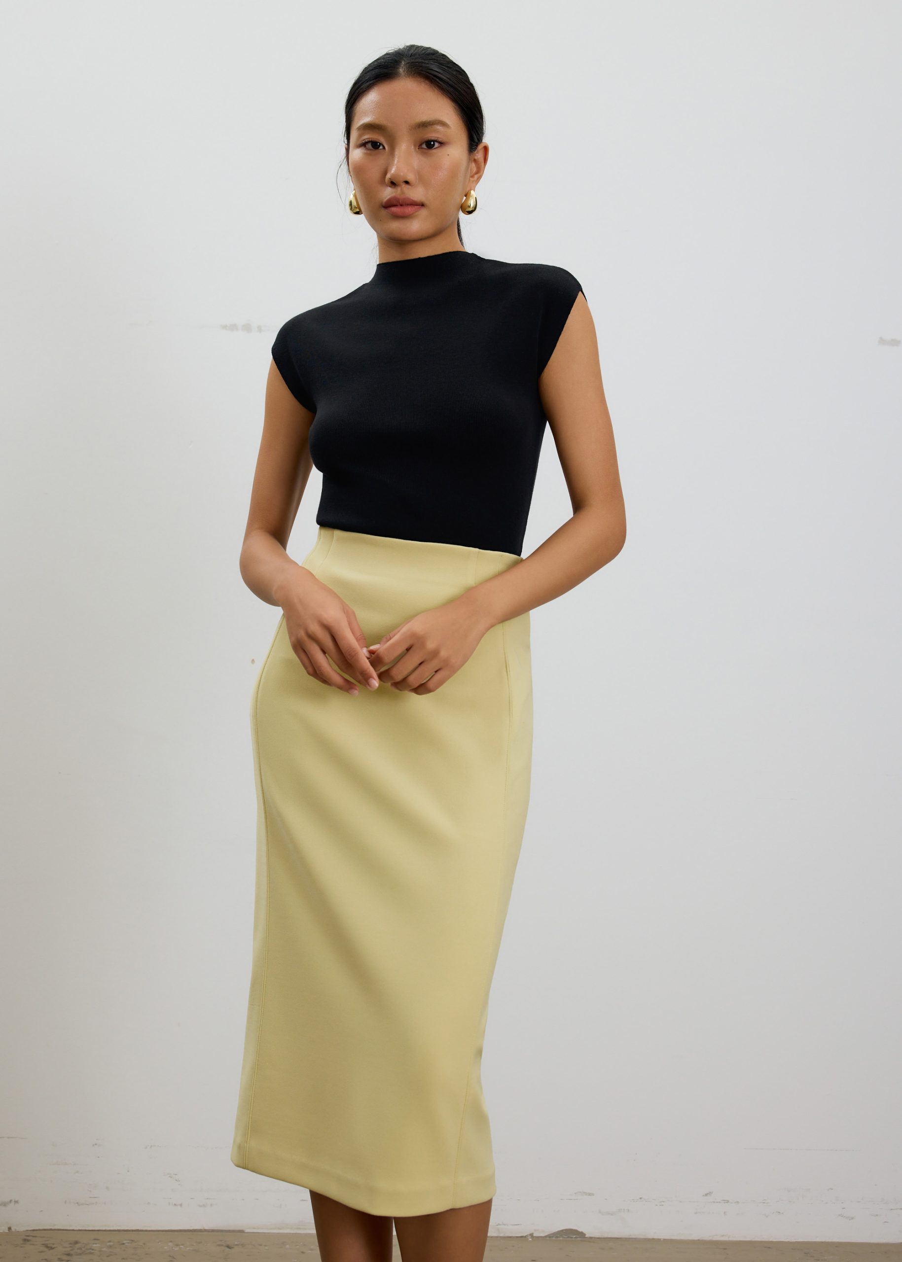 Vera Elastic Reversible Panelled Midi Skirt - Image 17