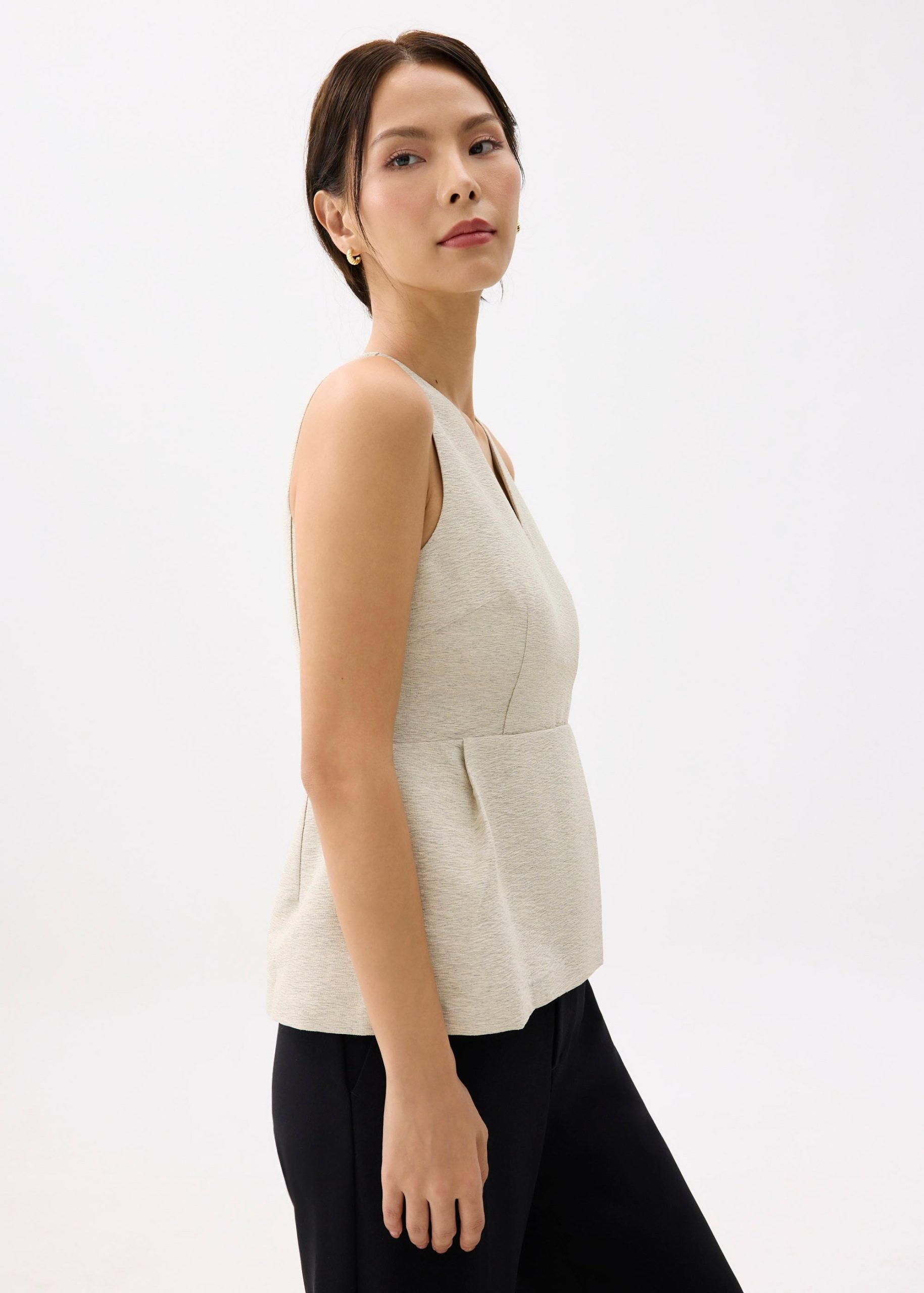V-neck Peplum Wrap Top - Image 5