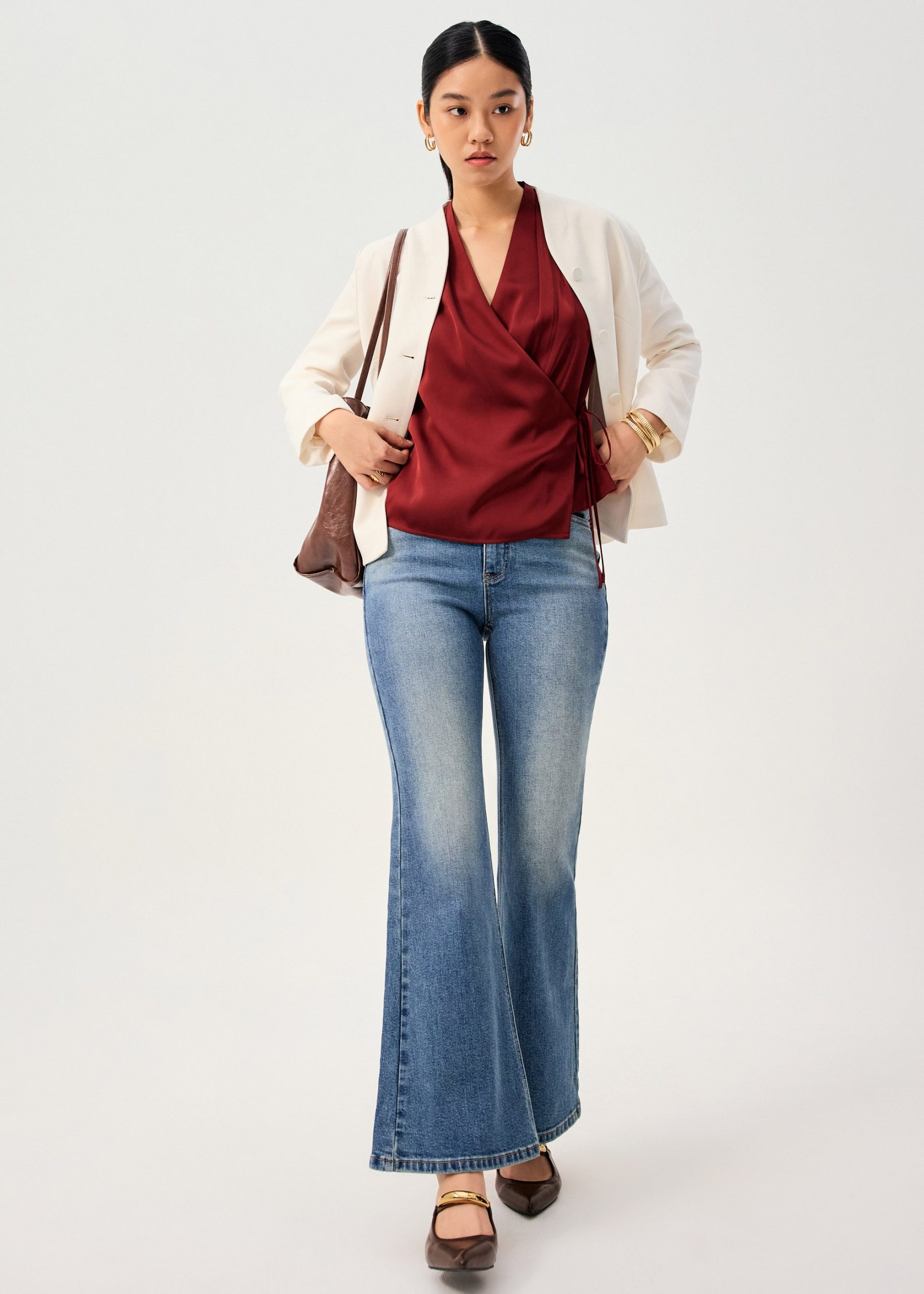 Kareena Front Wrap Satin Top - Image 12