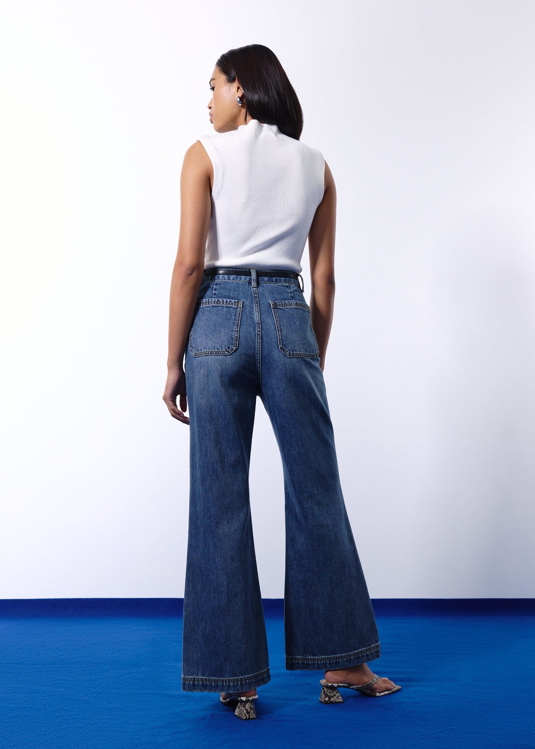 Leggy??Kei Denim High Waist Kick Flare Sailor Jeans - Image 10