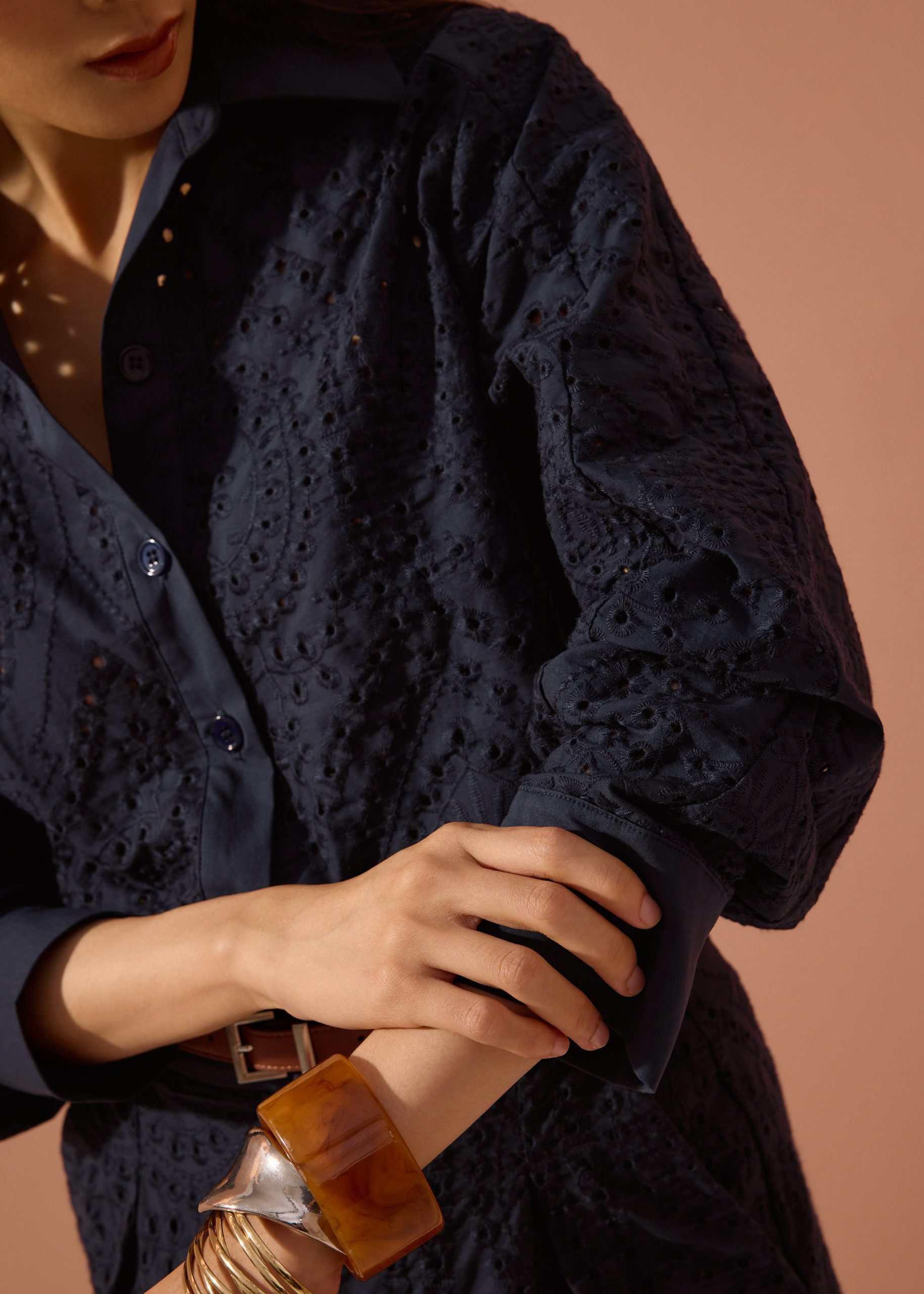 RuchedReady® Relaxed Collared Shirt in Soft Breeze Broderie - Image 14