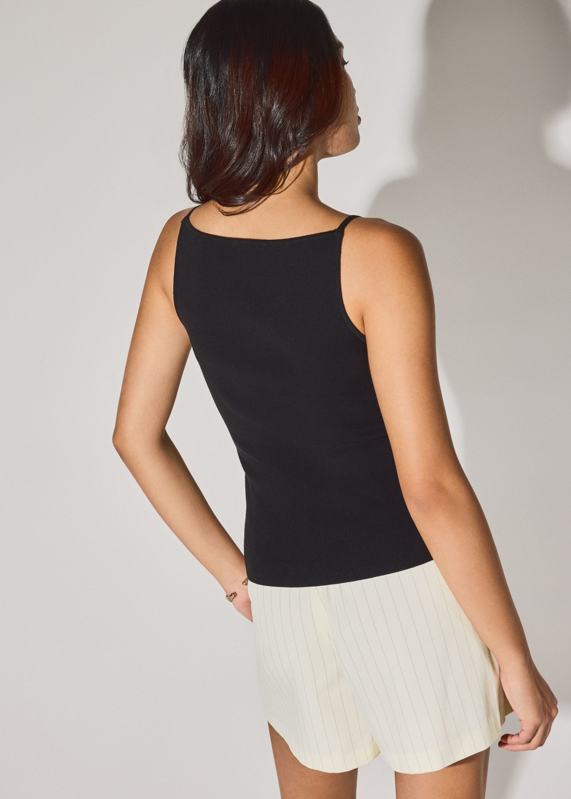 Adele Striped Lyocell Boat Neck Fitted Top - Image 6