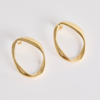 14K Gold Plated Oval Earrings