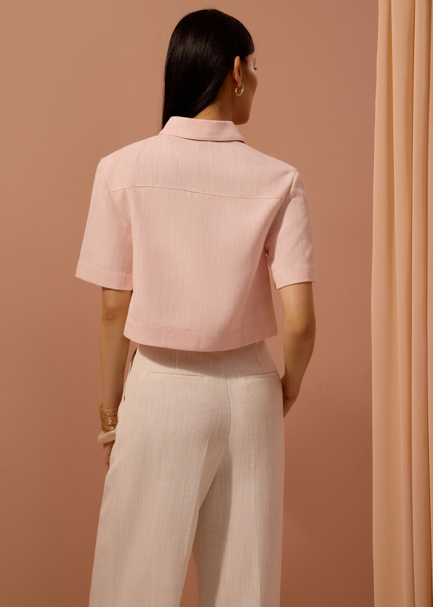 Casey Textured Boxy Crop Shirt - Image 18