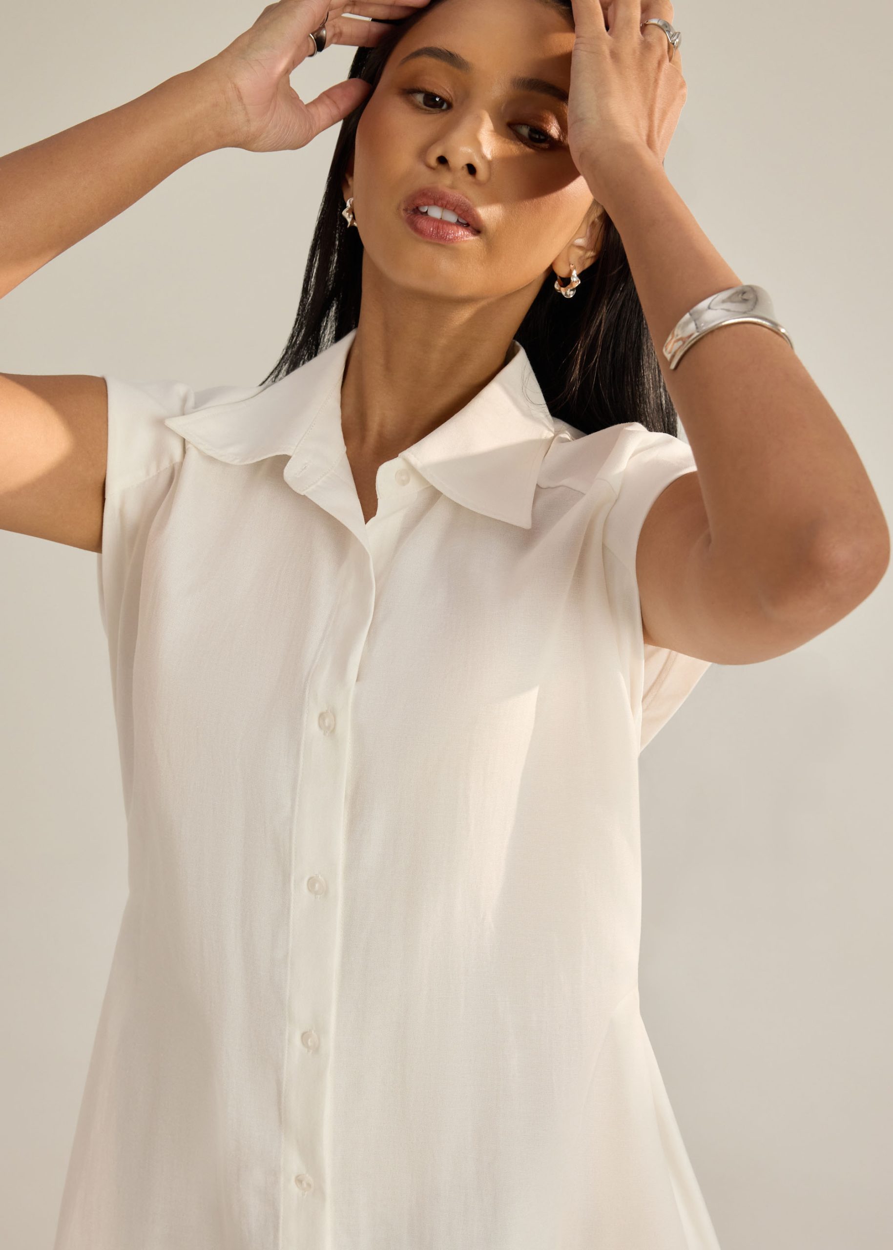 Button Down Mini Dress - Image 3