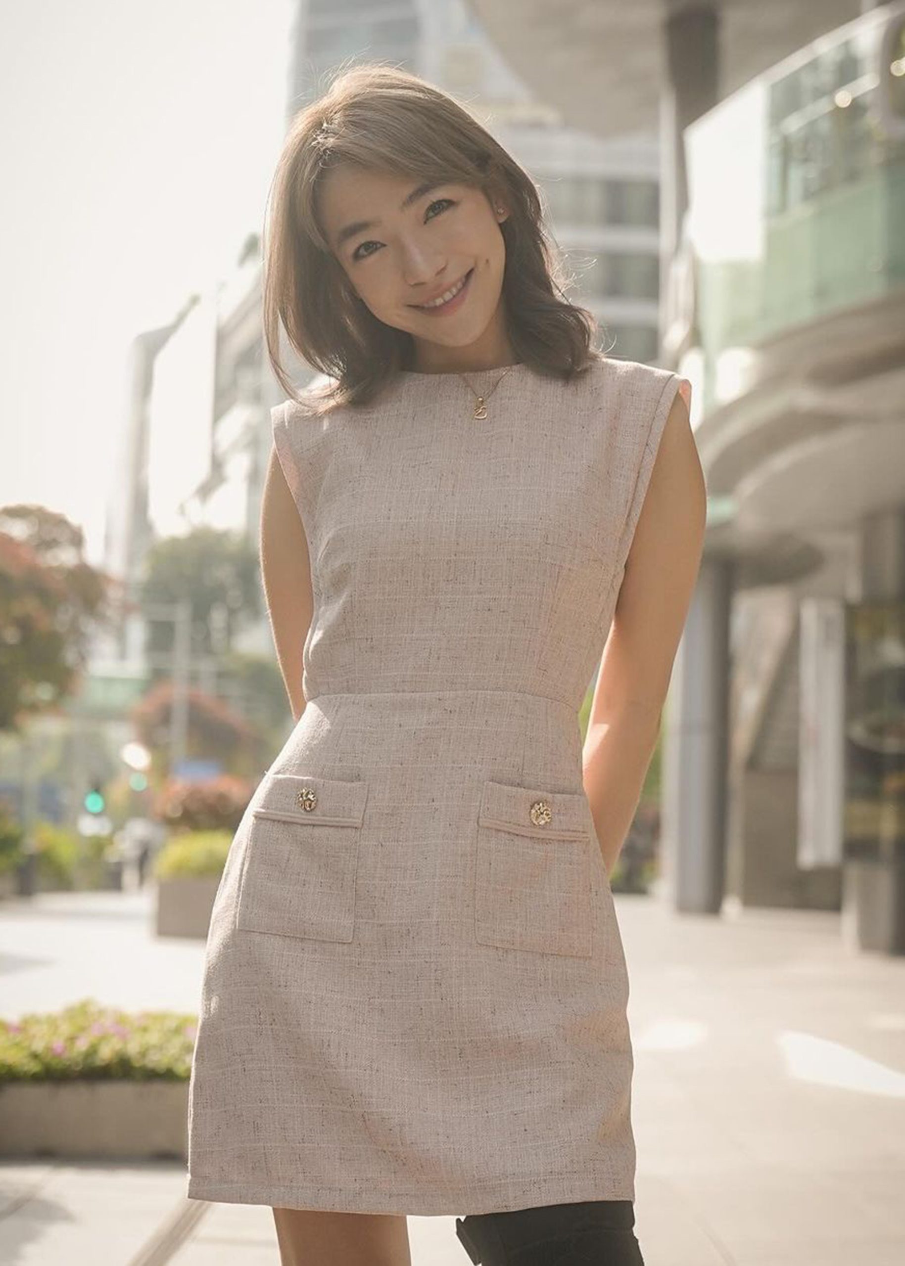 Aria Tweed A-line Mini Dress - Image 2