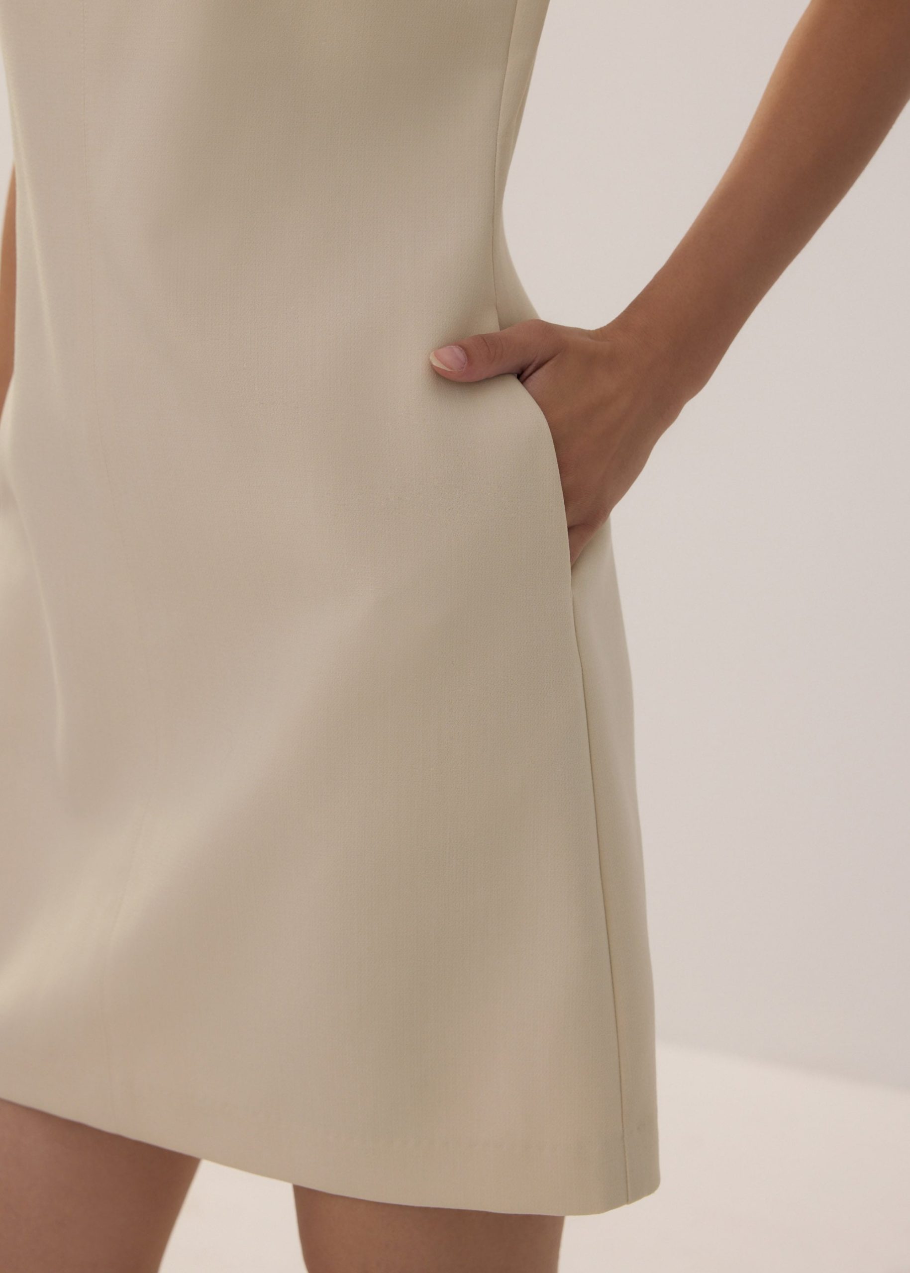 Boat Neck Shift Mini Dress - Image 3