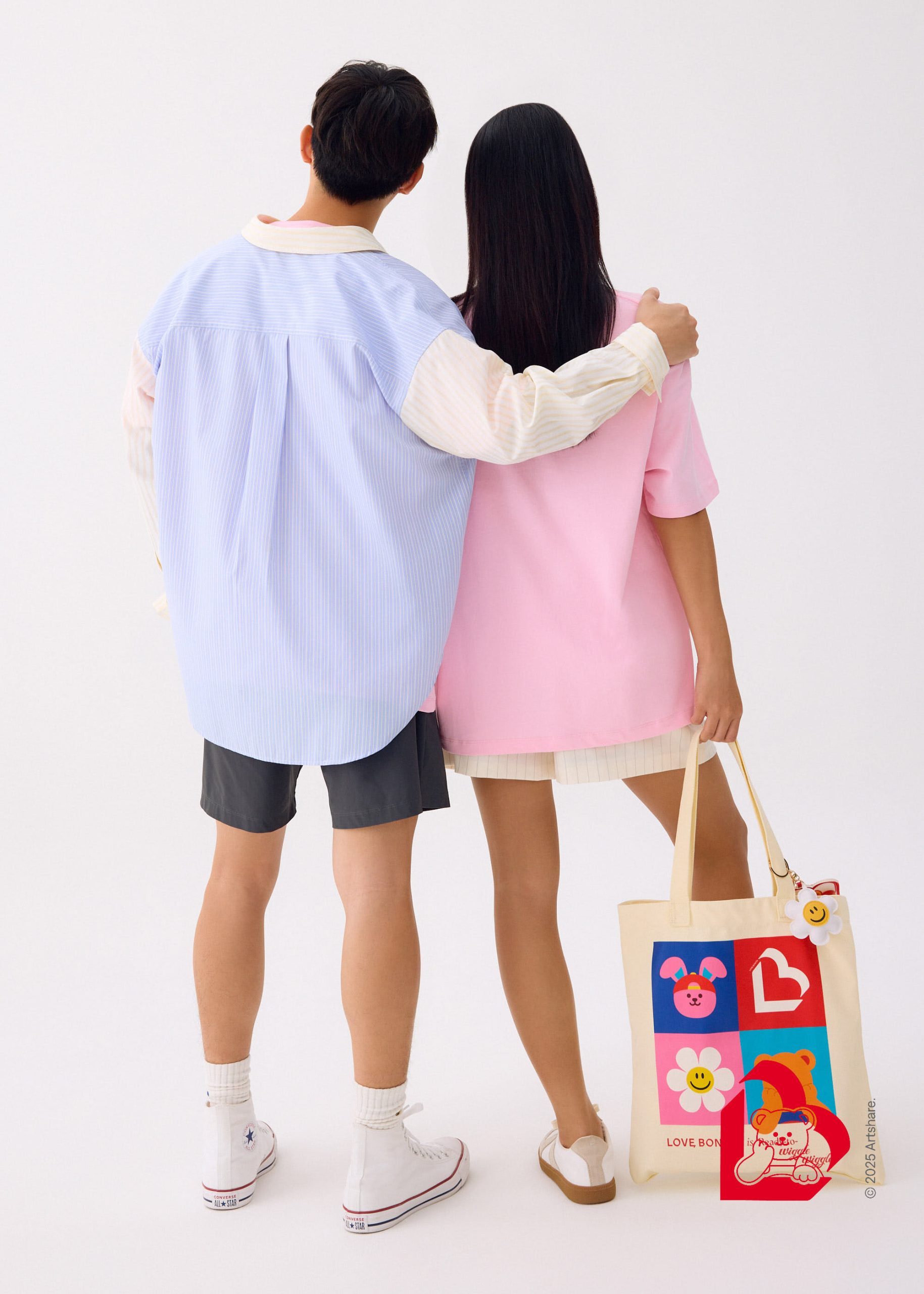 Love, Bonito | Wiggle Wiggle Unisex Oversized Drop Shoulder Tee in Strawberry Gelato - Image 6