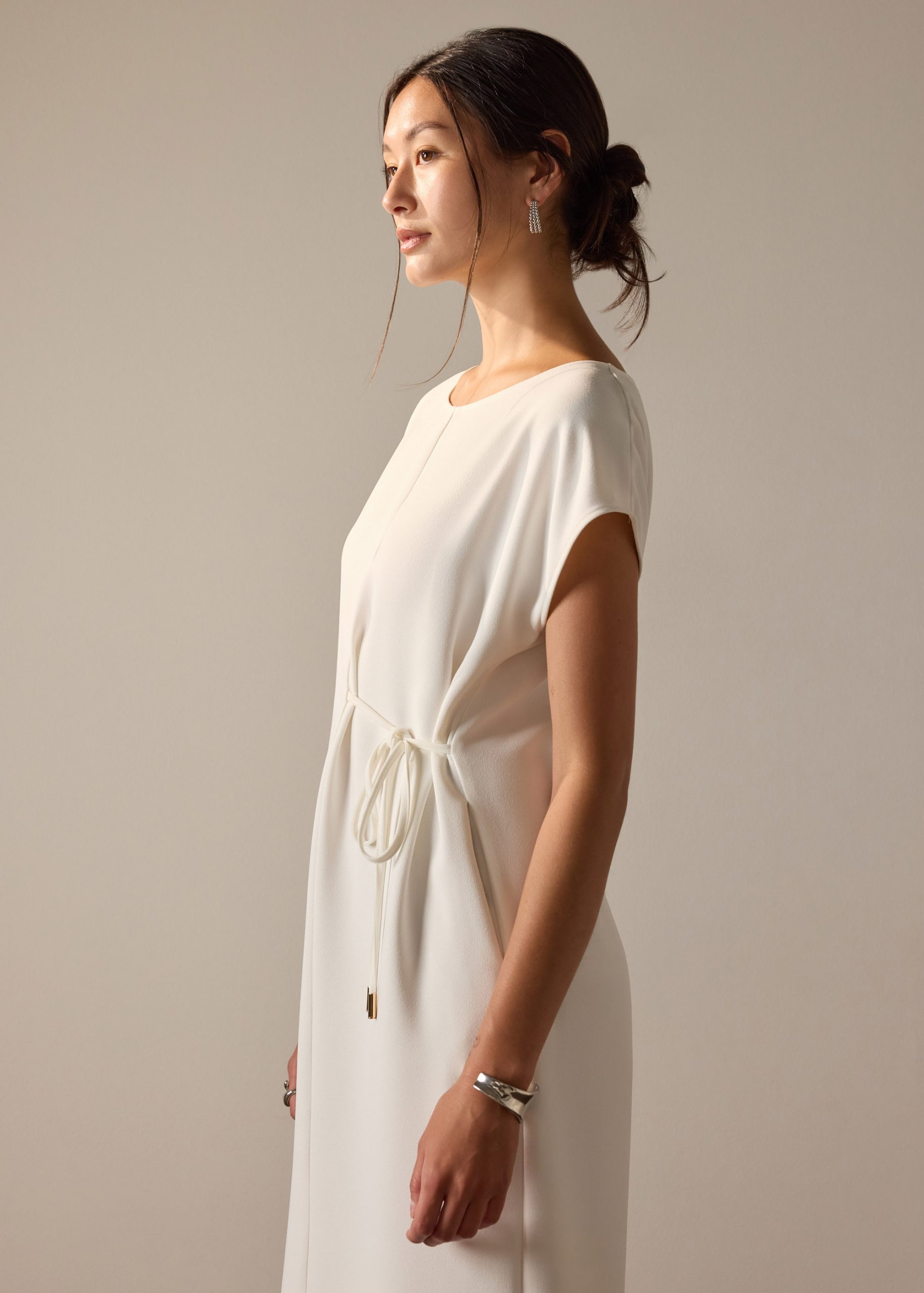 Namtan Crepe Boat Neck Column Midi Dress - Image 8