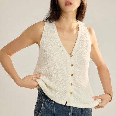 Boucle Knit Vest Top
