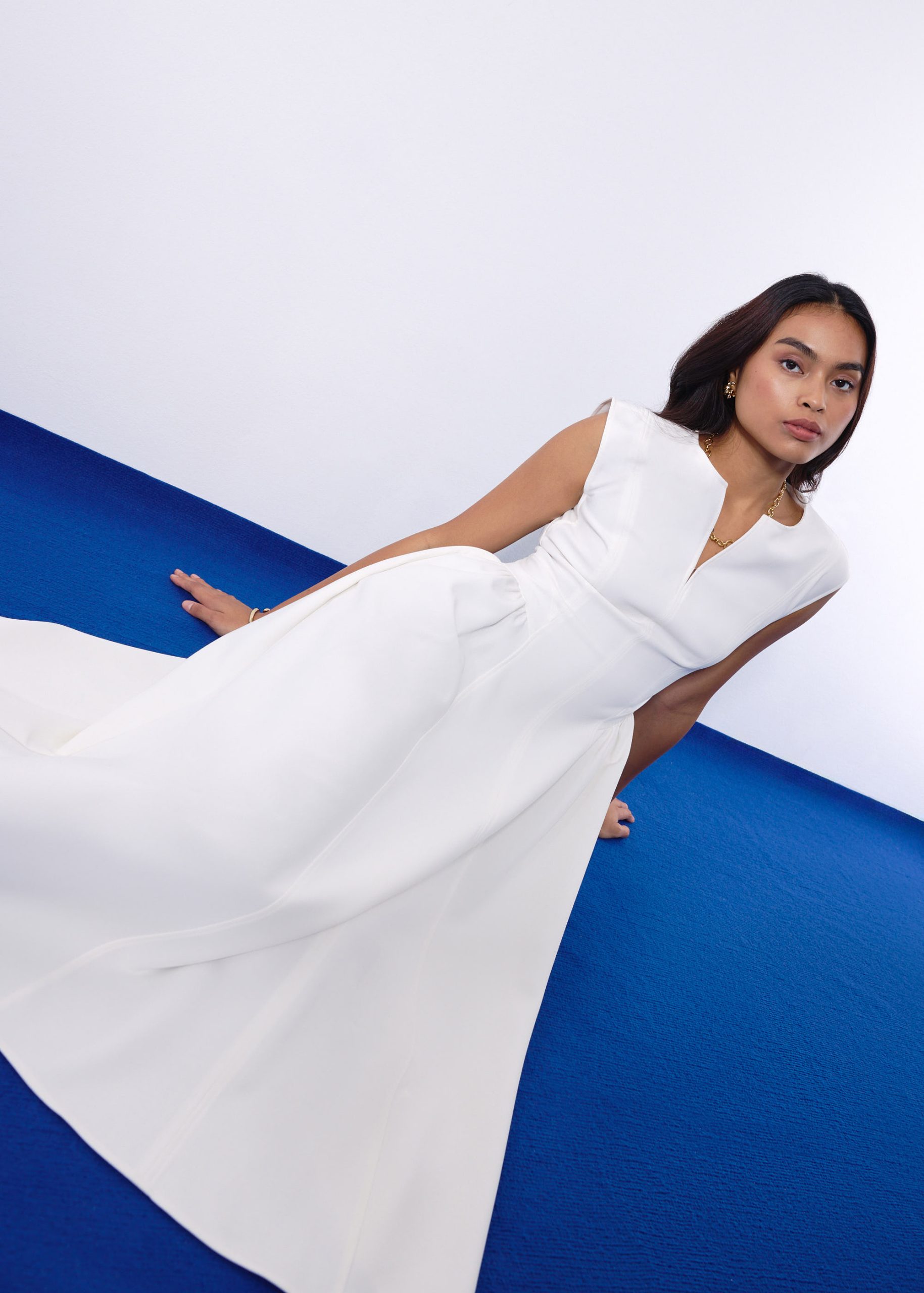 Becca Panelled Ruched Fit & Flare Midaxi Dress - Image 8