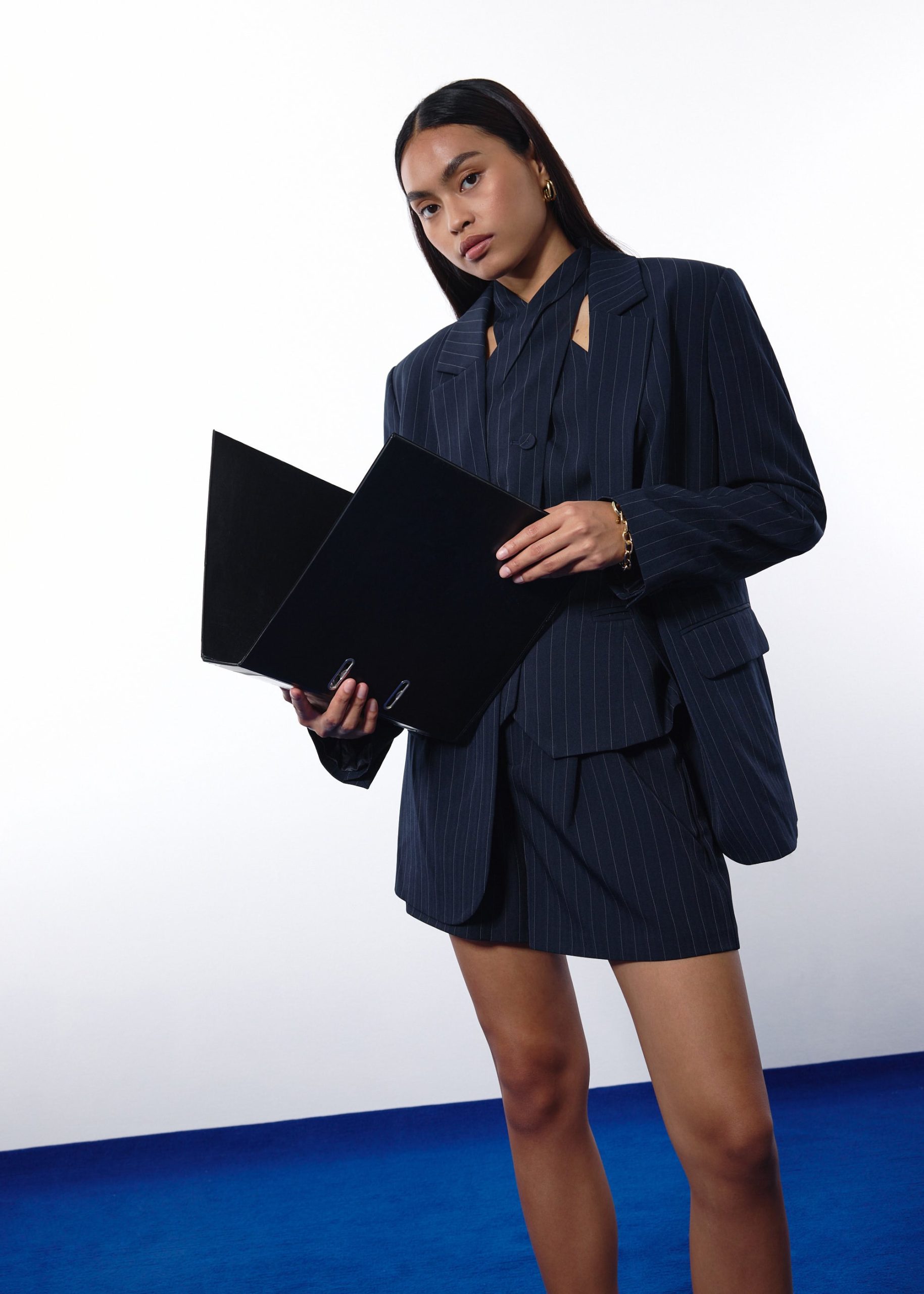 RuchedReady® Rachel Pinstripe Adjustable Waist Blazer - Image 10