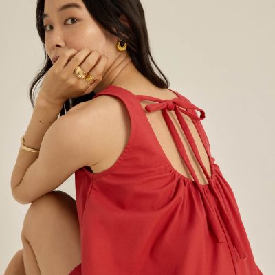 Back Tie A-Line Romper