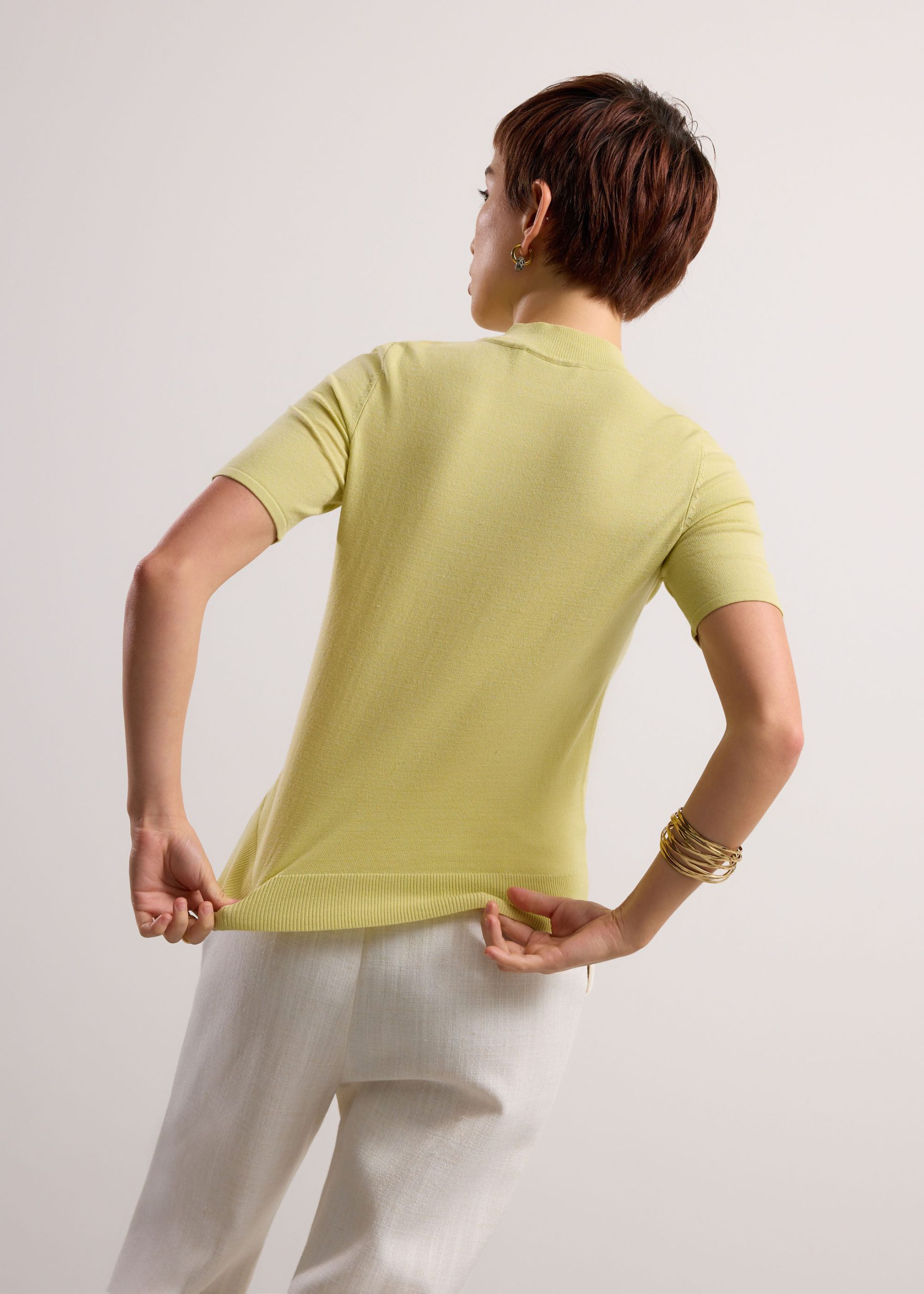 Noorie Lyocell Mock Neck Fitted Top - Image 16