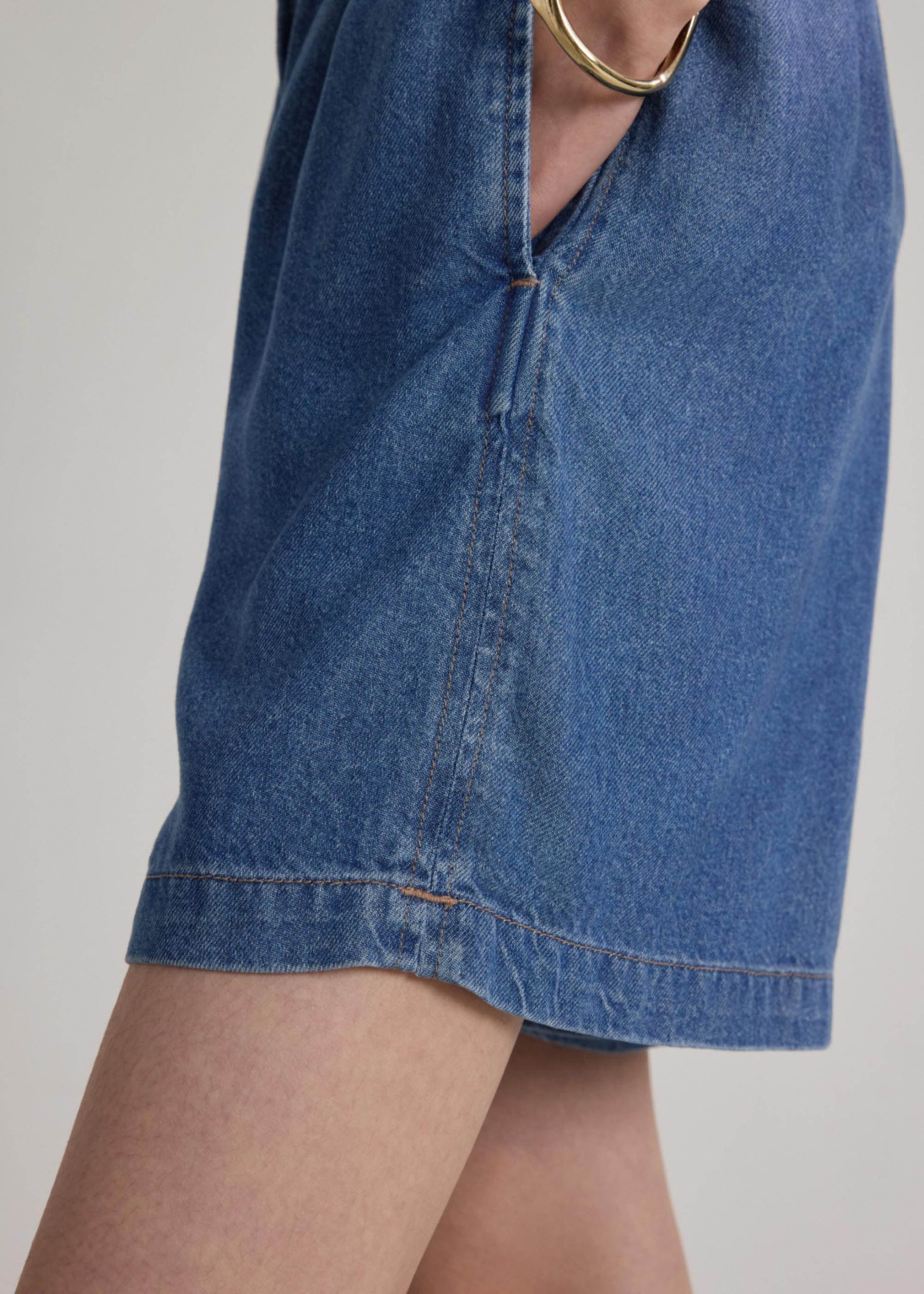 Demi Lyocell Chambray Drawstring Shorts - Image 10