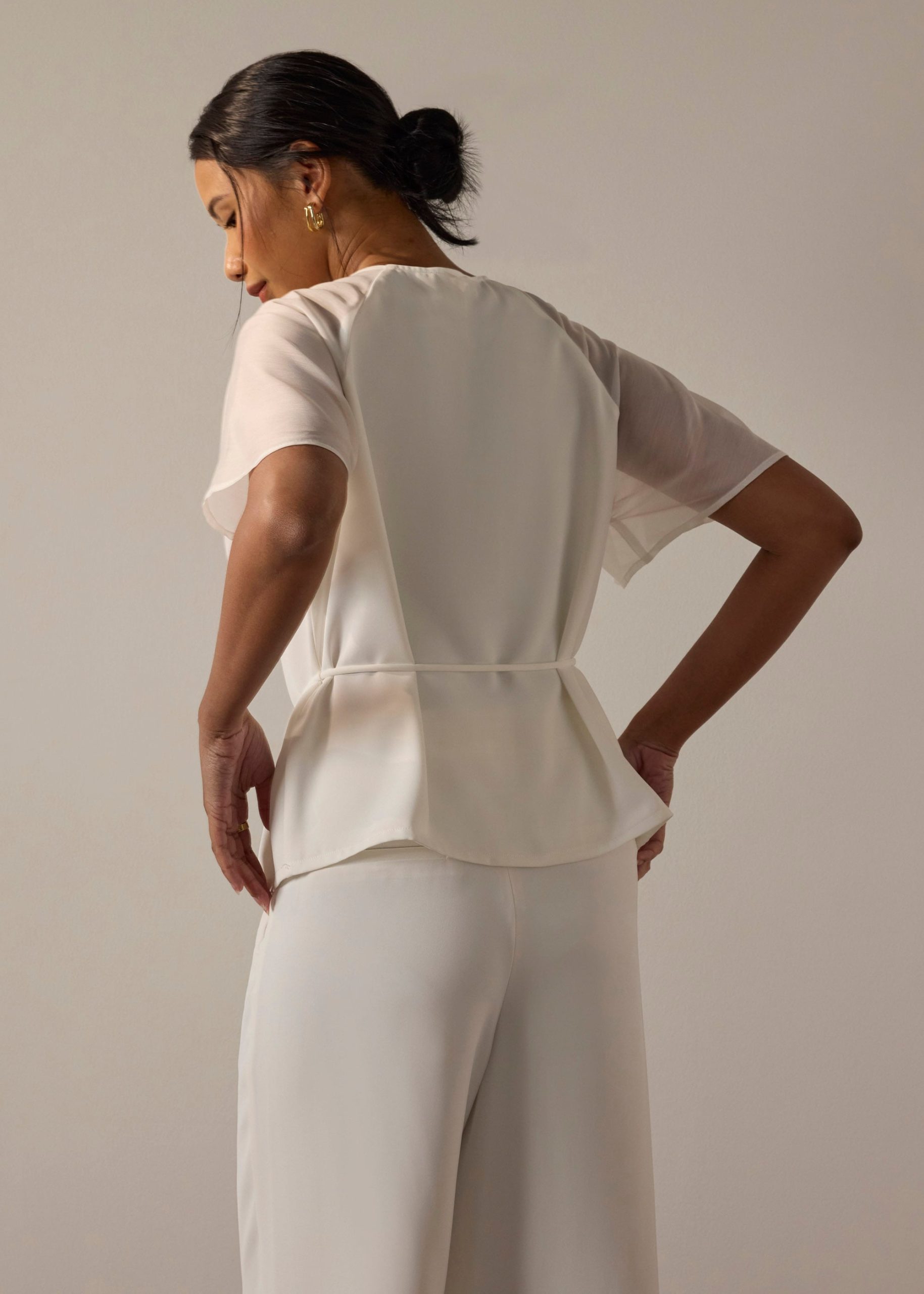 Gela Crepe Top With Sash - Image 3