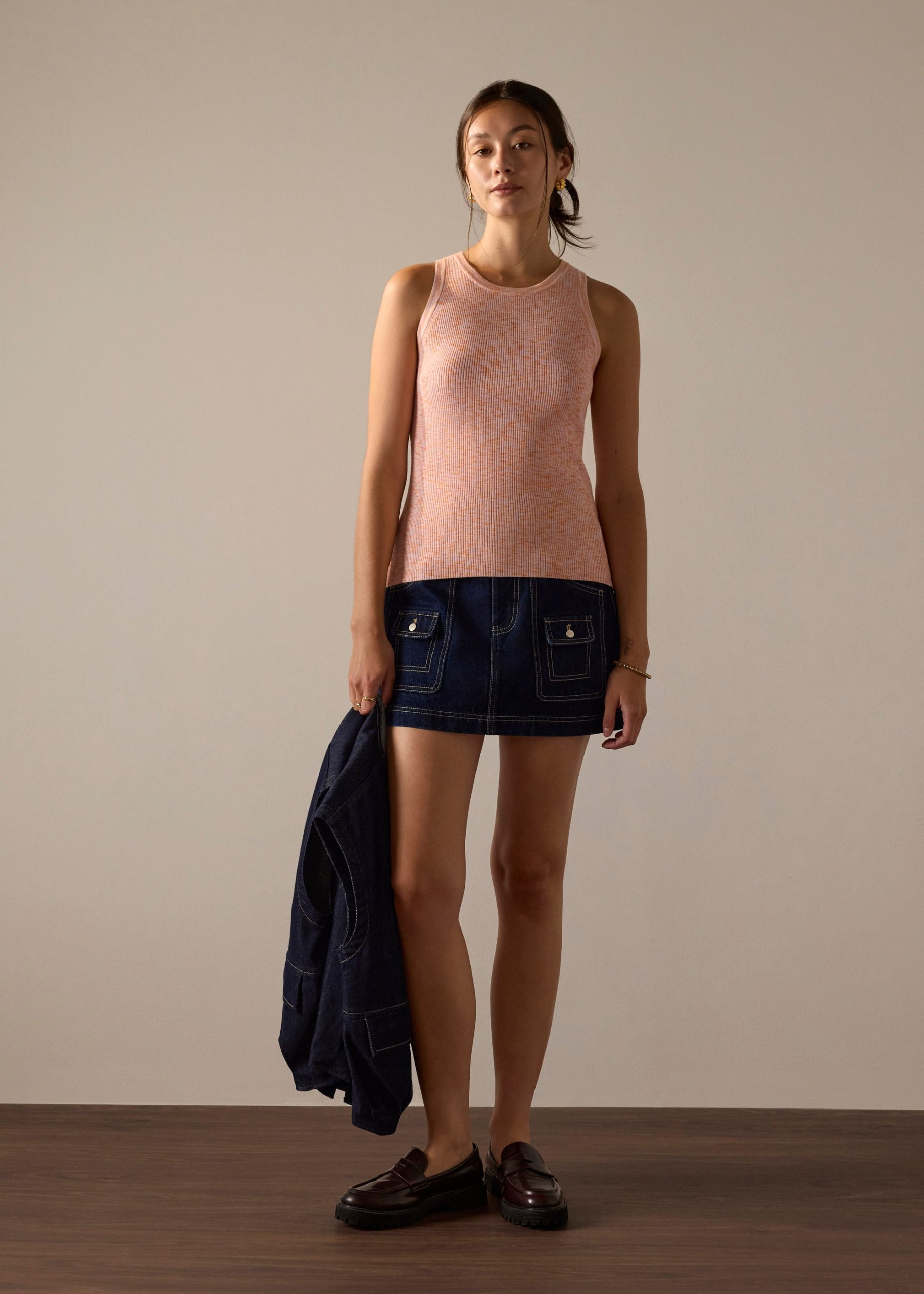Duo Tone Knit Fitted Tank - Image 8