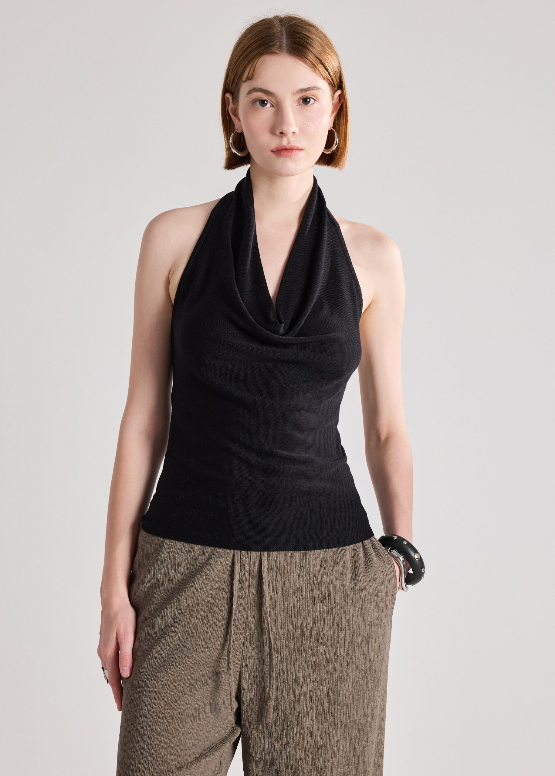Lyocell Cowl Neck Top - Image 3