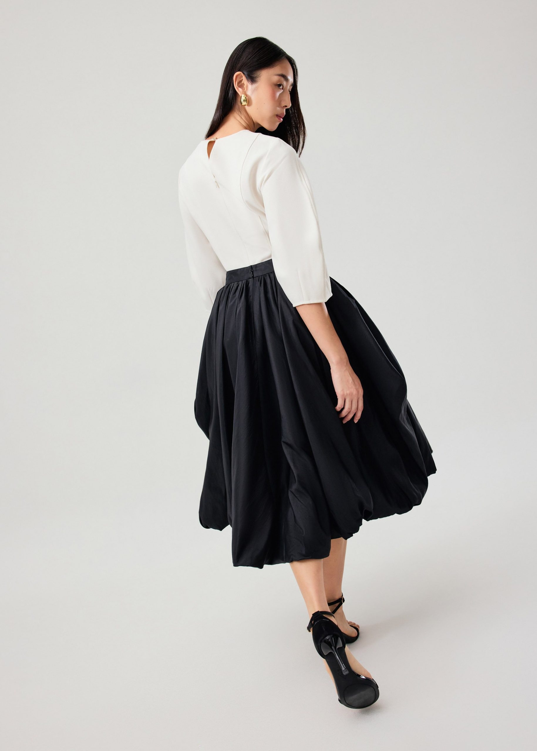 Mid Waist Bubble Midaxi Skirt - Image 3