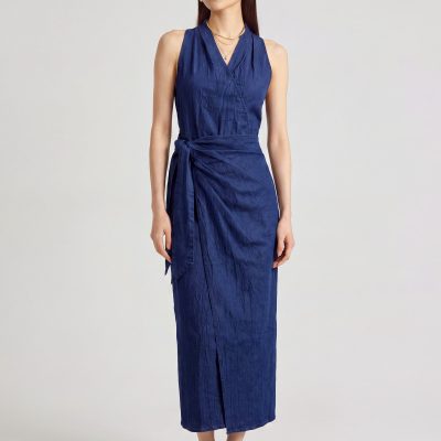 Denim Column Maxi Dress
