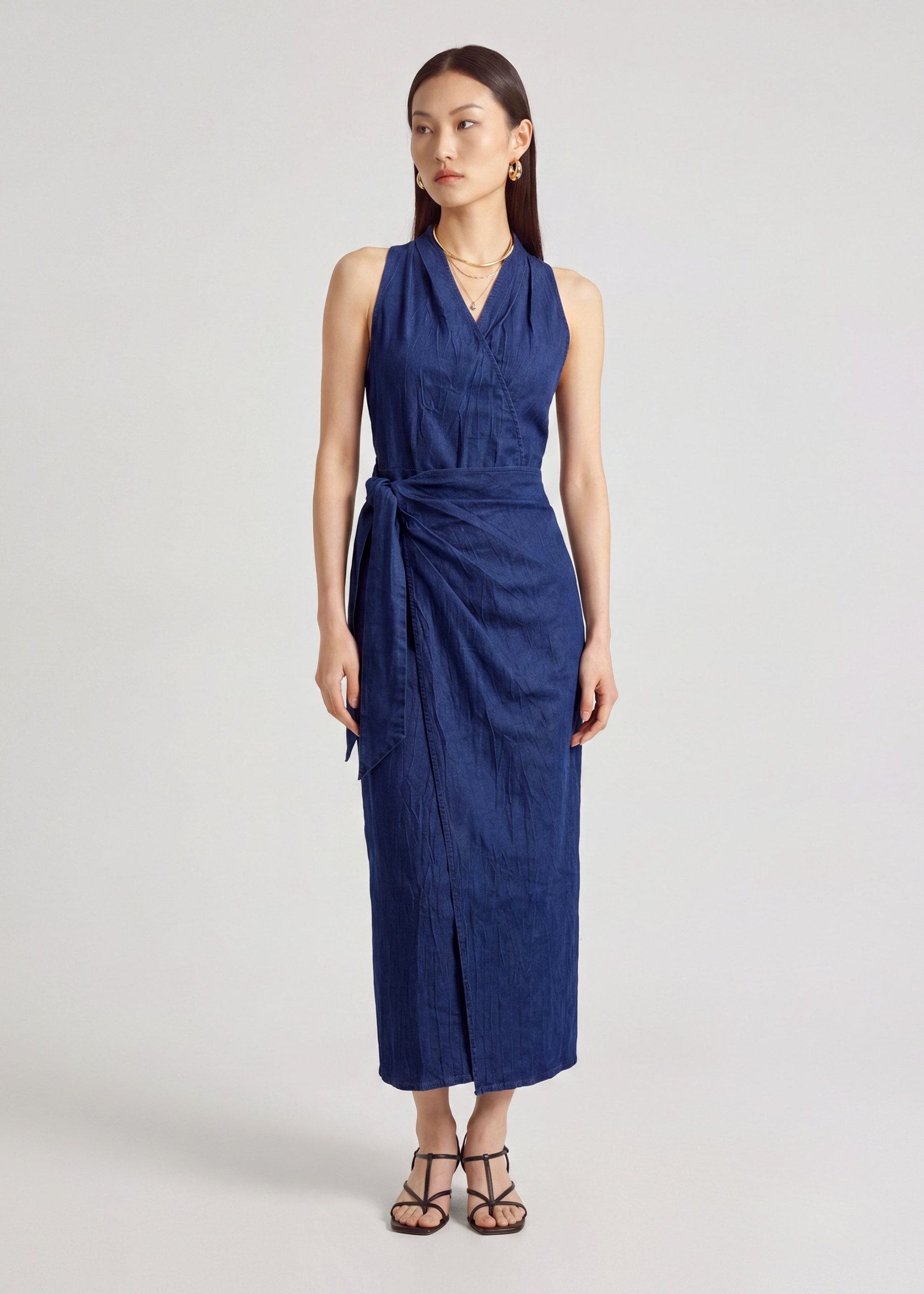 Denim Column Maxi Dress