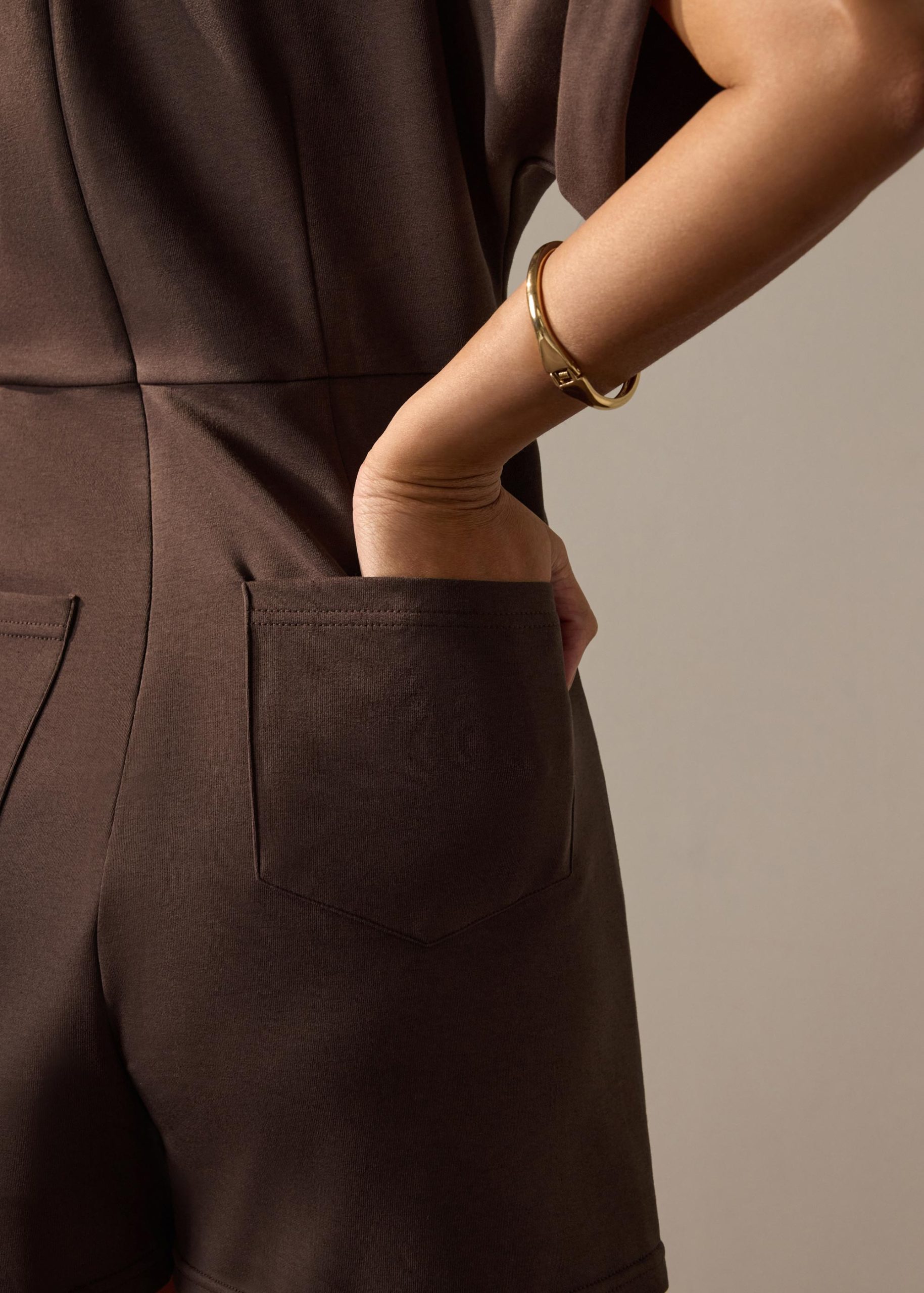 Cotton Twist Knot A-Line Romper - Image 9