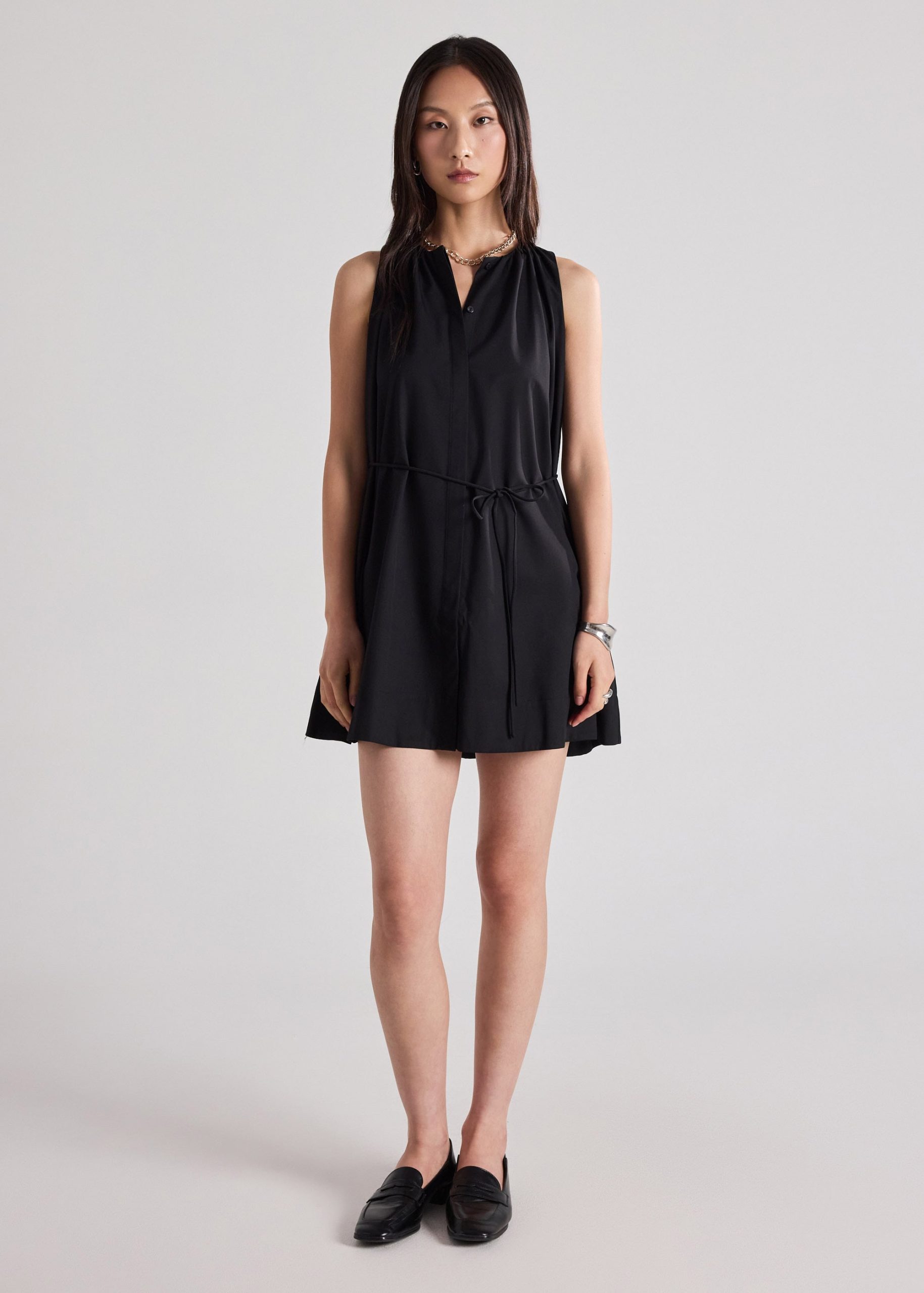 Poplin Ruched Dress