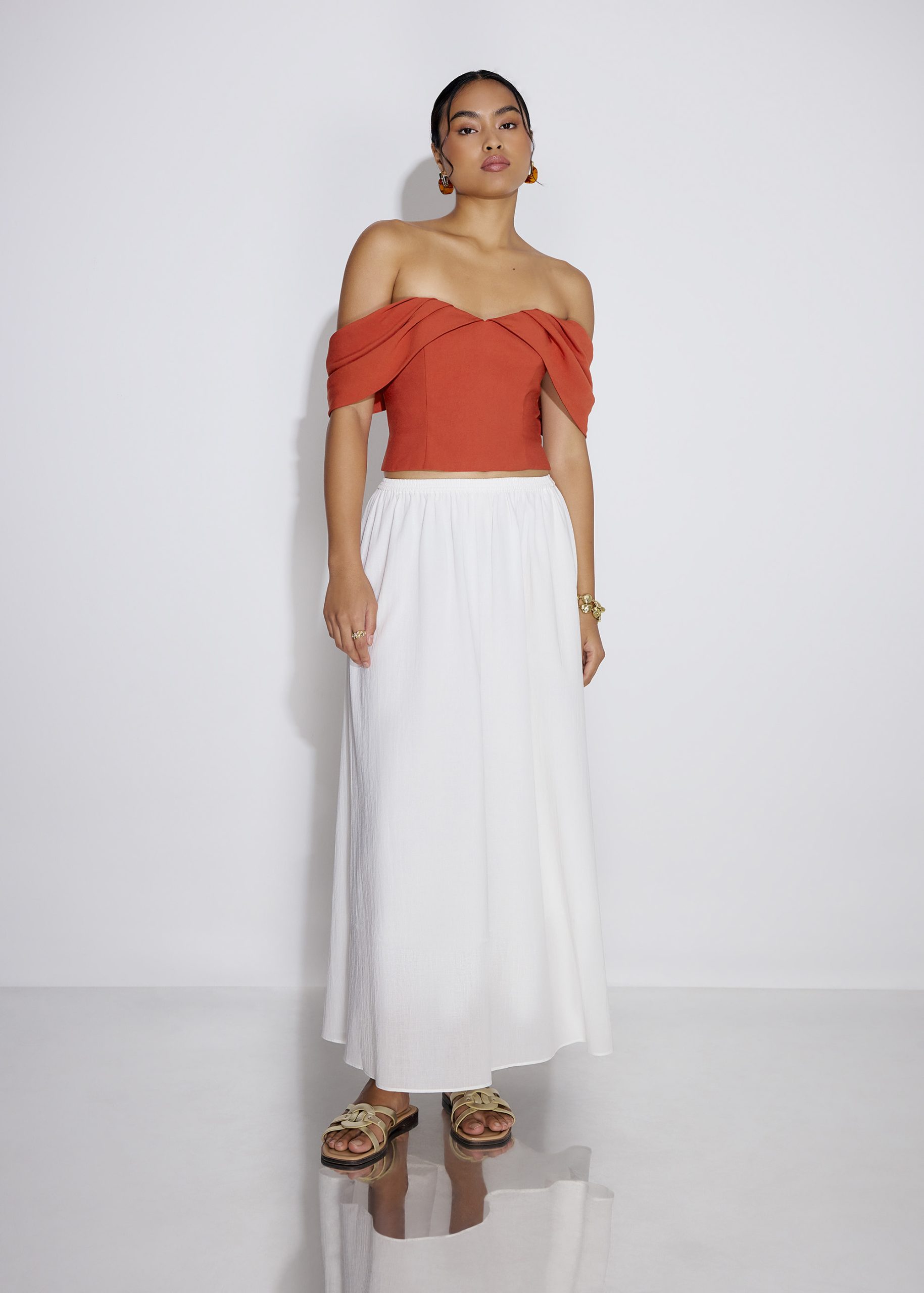 BraFree by LB Ruched Off Shoulder Fitted Top - Image 14