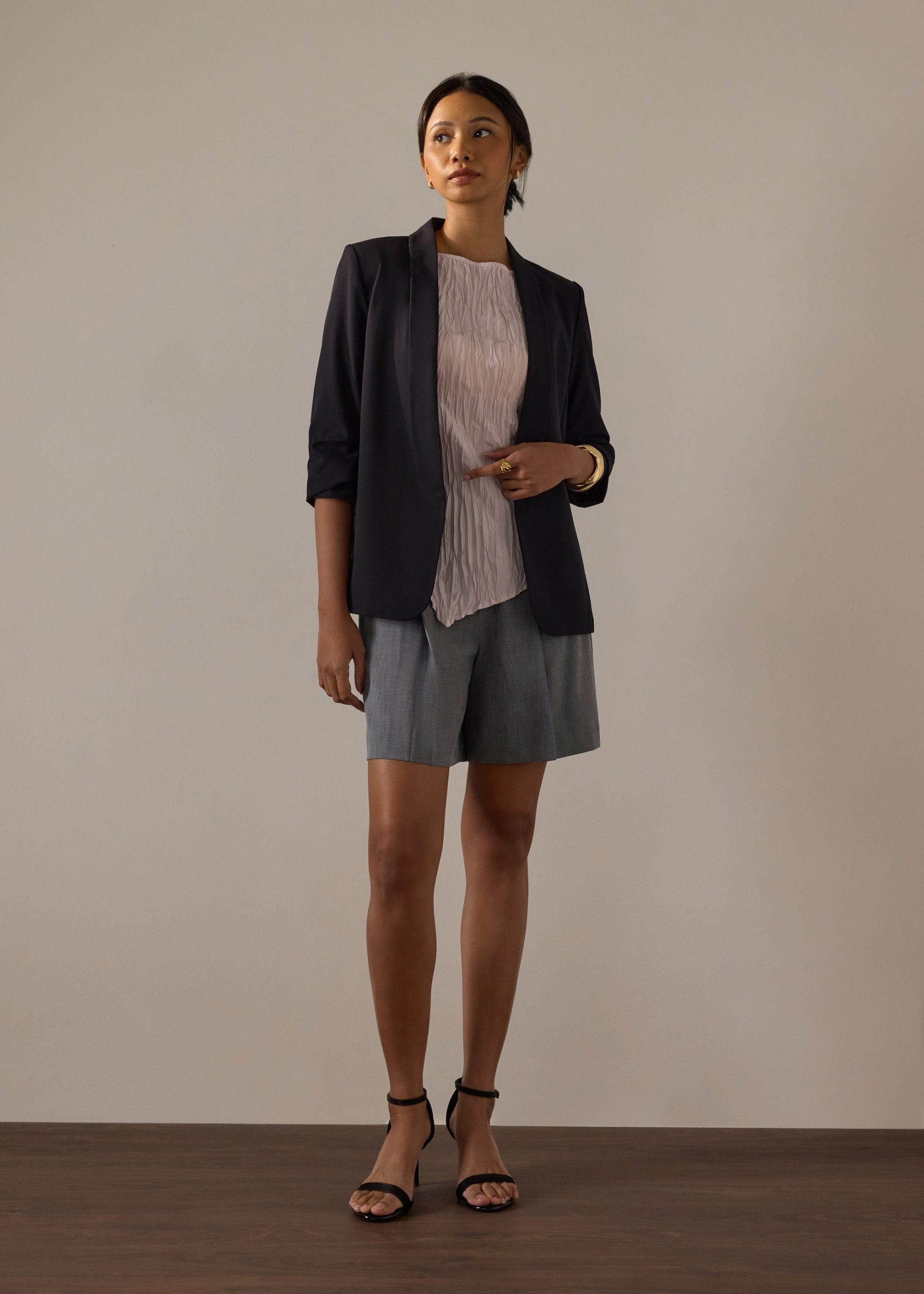 Joanne Crinkled Pleats Asymmetric Hem Top - Image 19