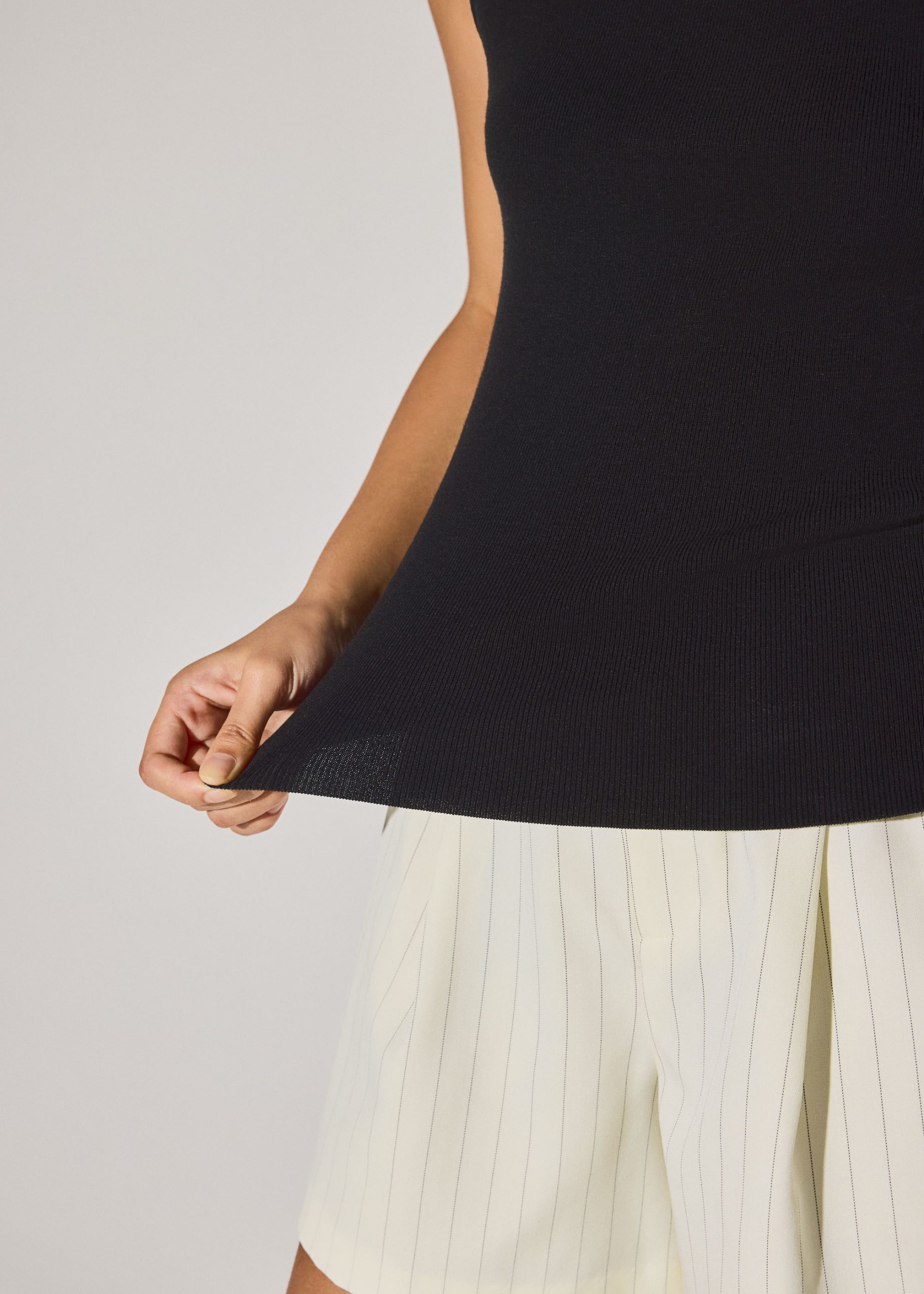 Adele Striped Lyocell Boat Neck Fitted Top - Image 3