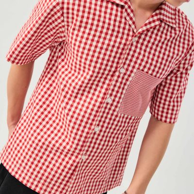 Unisex Relaxed Gingham Cotton Button Down Shirt