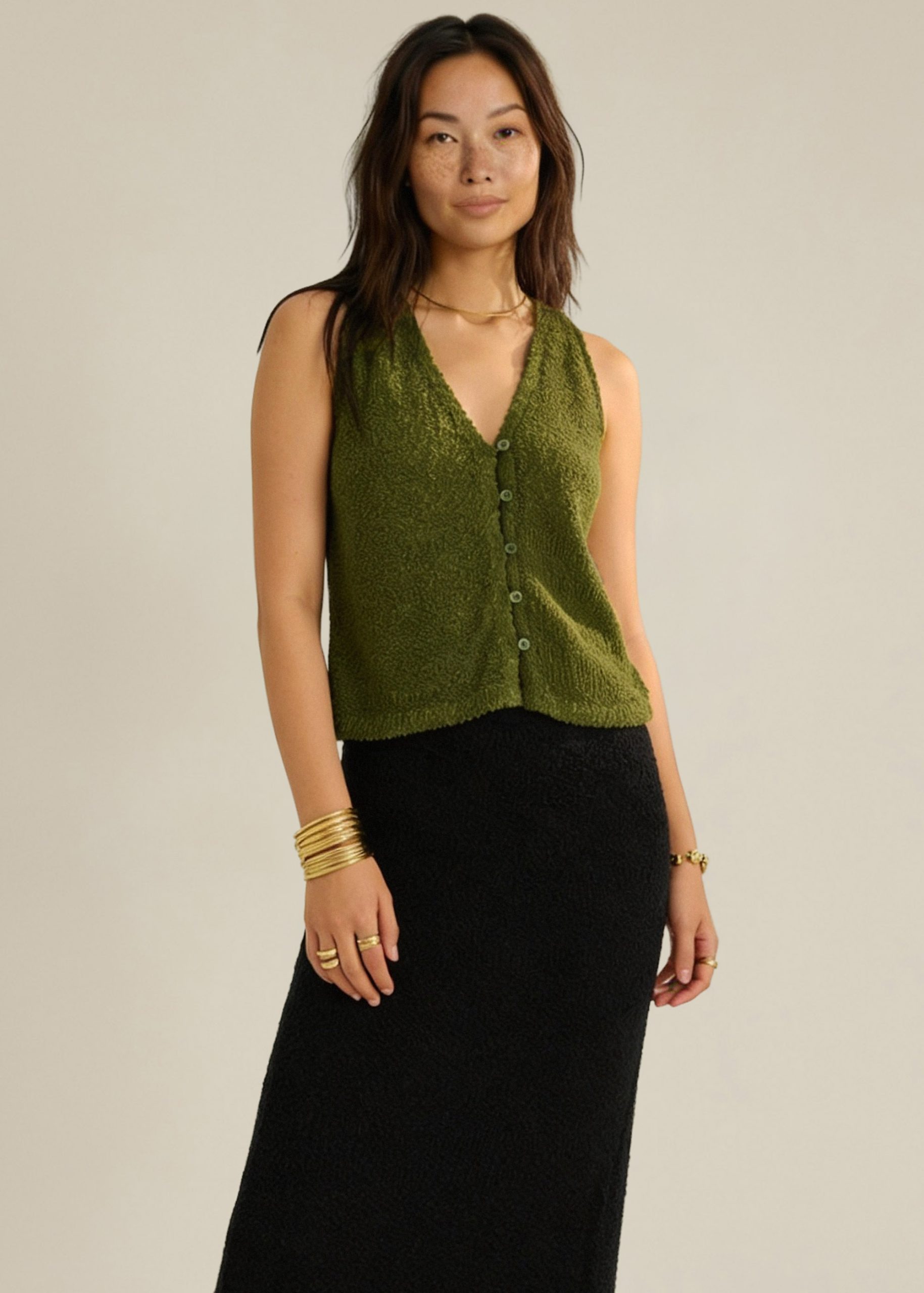 Boucle Knit Vest Top - Image 12