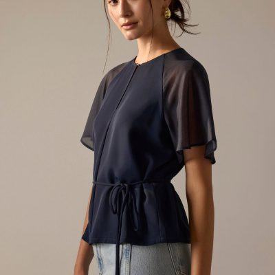 Gela Crepe Top With Sash