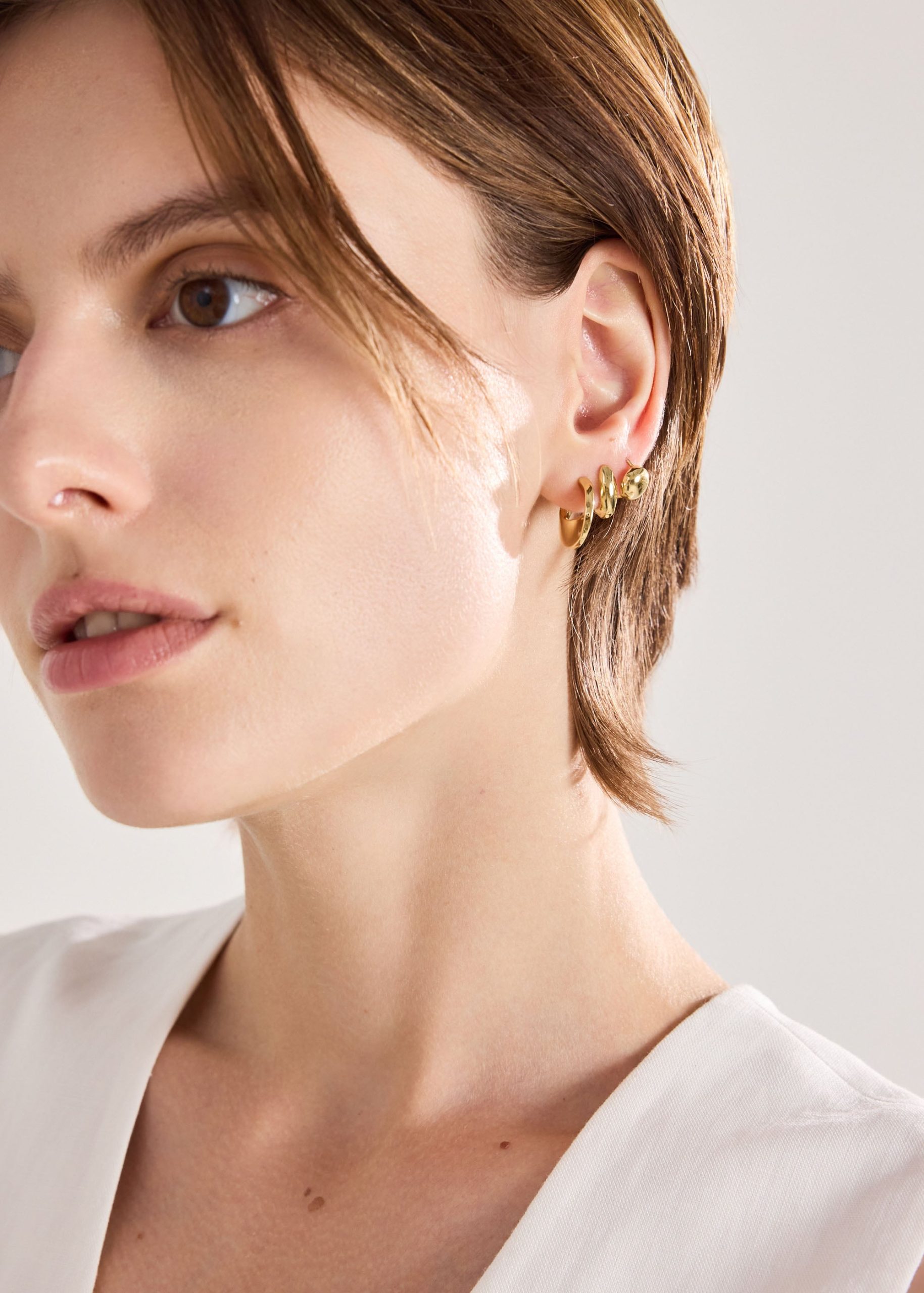 14K Gold Plated Chunky Earrings Set