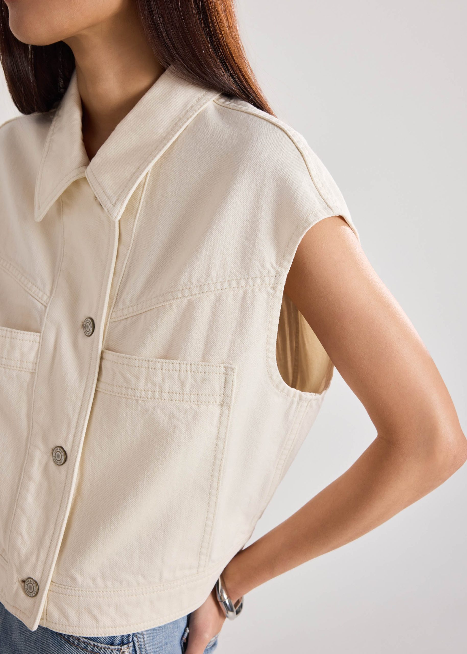 Denim Boxy Vest - Image 5