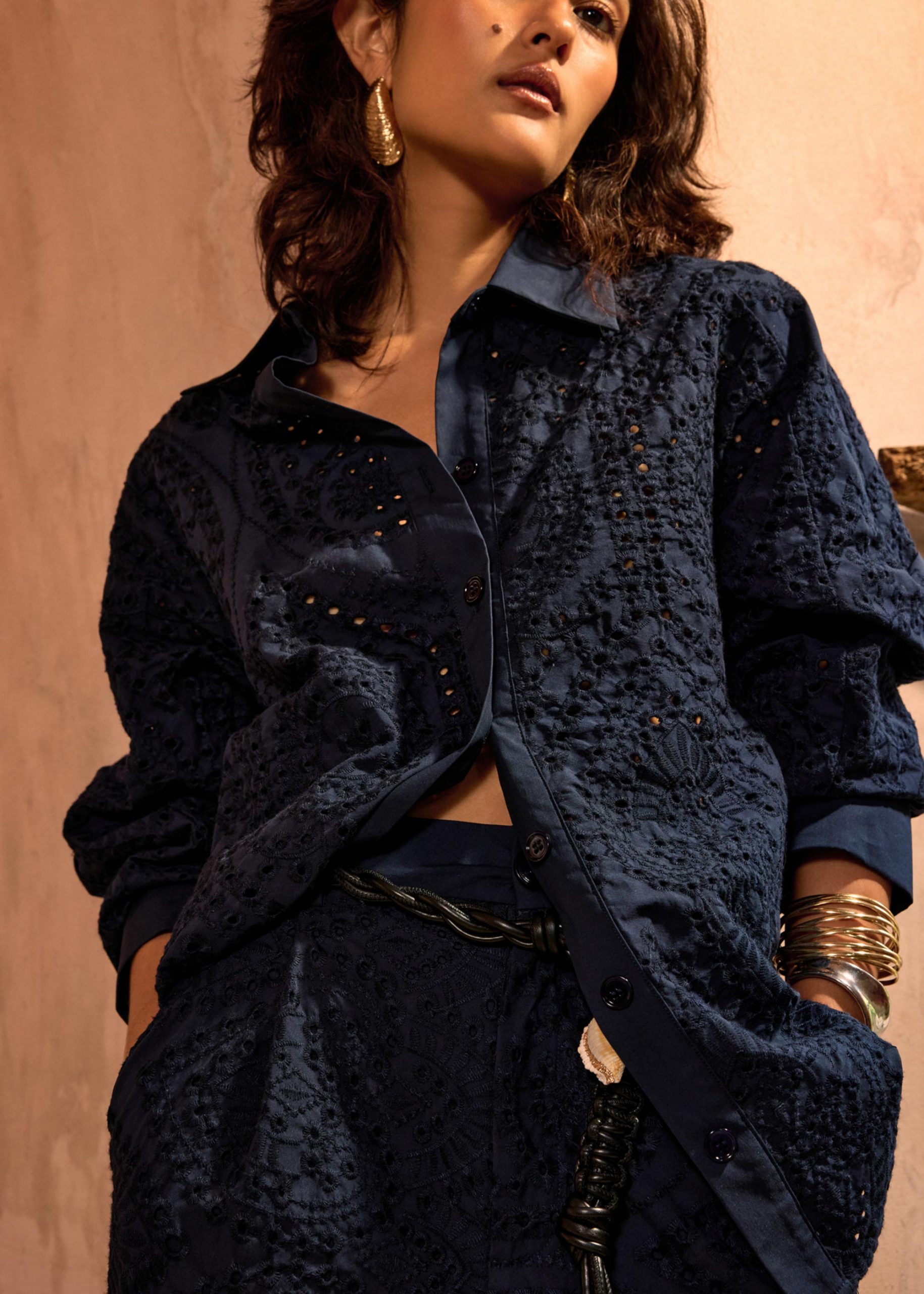 RuchedReady® Relaxed Collared Shirt in Soft Breeze Broderie - Image 8