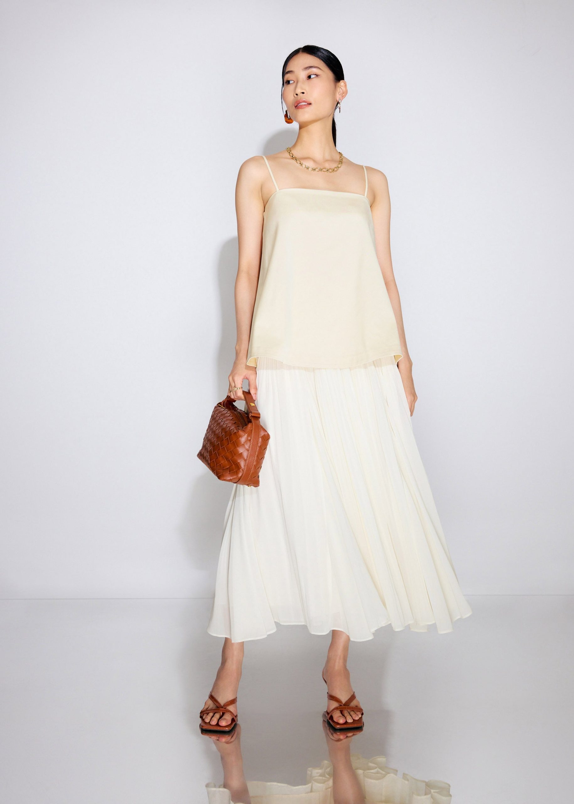 Taffeta Straight Neck Tunic Top - Image 14