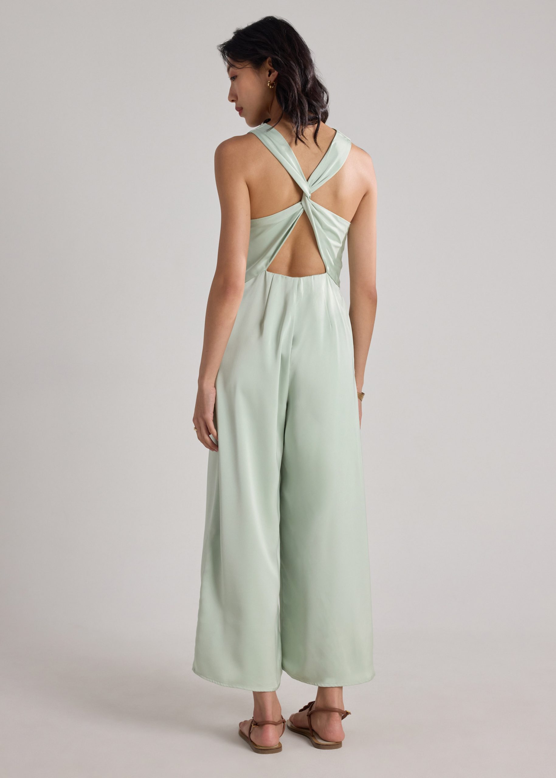 BraFree by LB Satin Cowl Neck Jumpsuit - Image 4