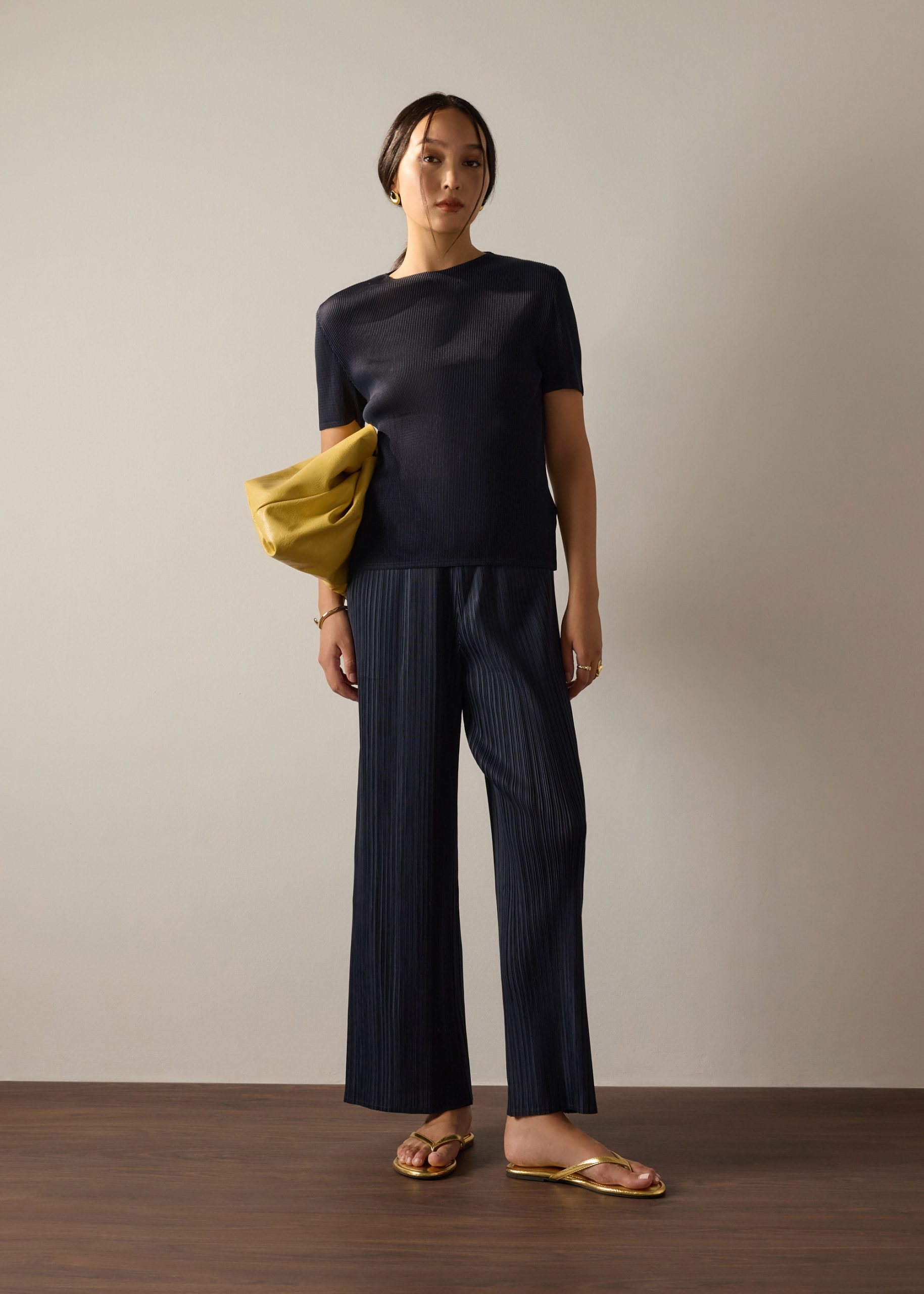 PETITE Leggy??Liv Elastic Plisse Straight Leg Pants - Image 2