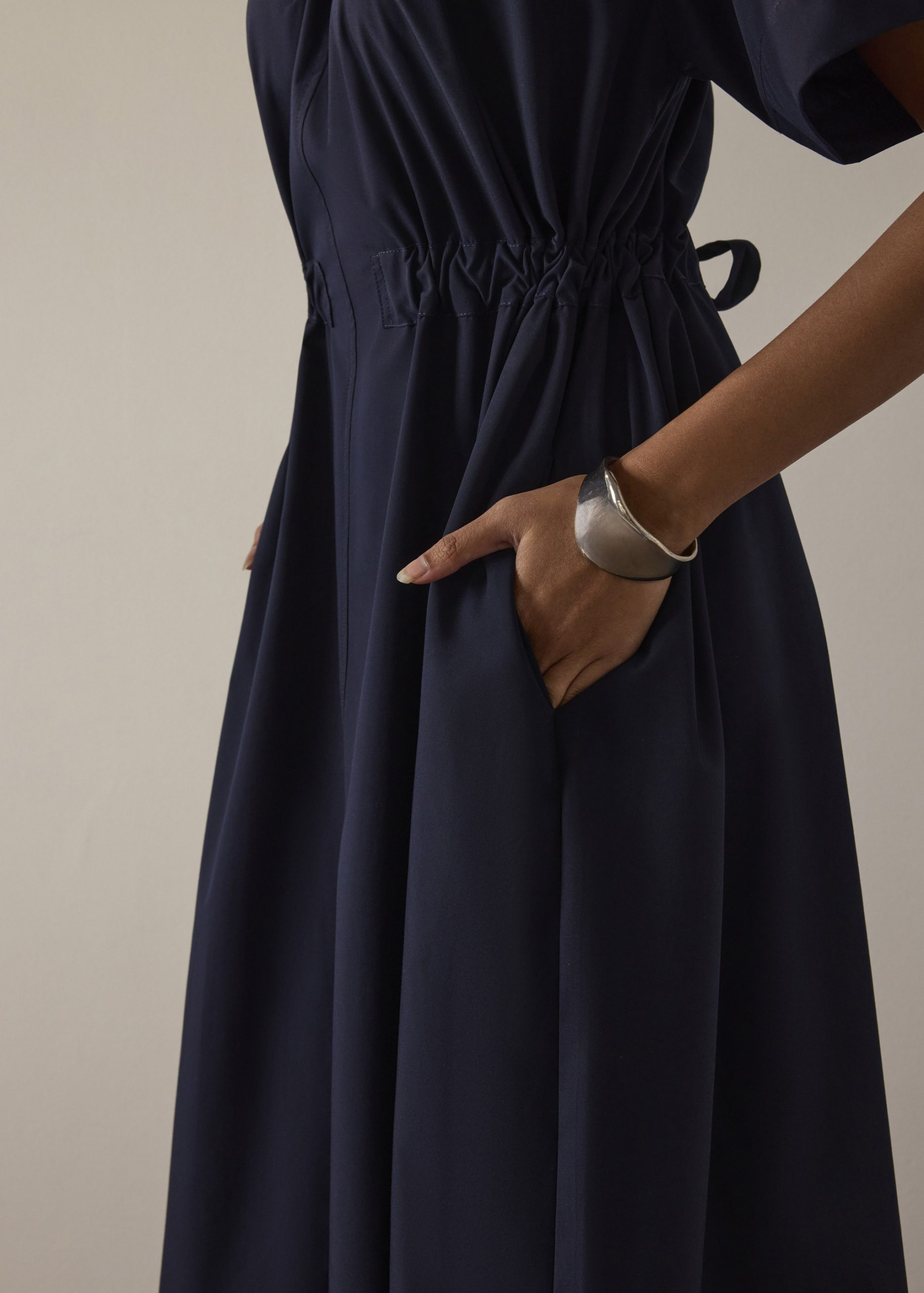 Fit & Flare Midi Dress With Sash - Image 5