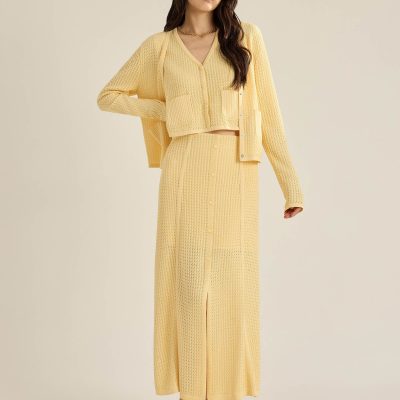 Trina Waffle Knit Boxy Cardigan