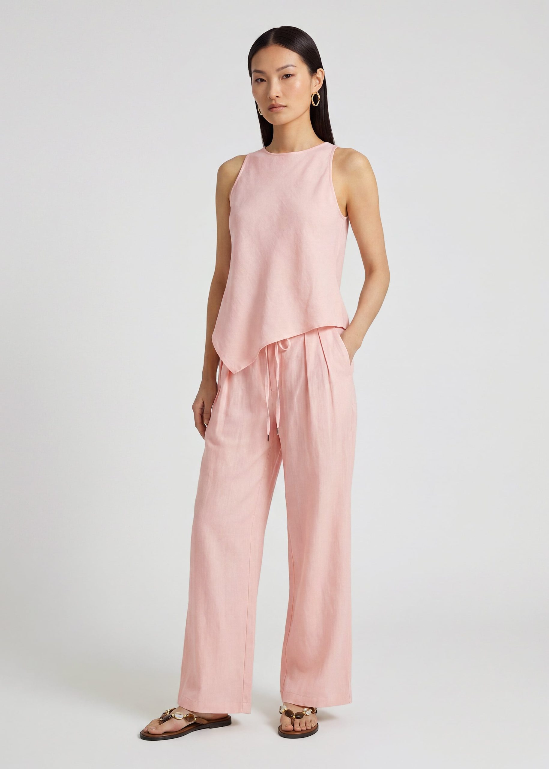 PETITE Nora Leggy??Premium Linen Pants - Image 2