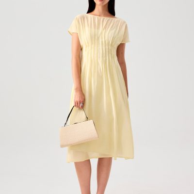 Jill Pintuck Boat Neck Fit & Flare Midi Dress